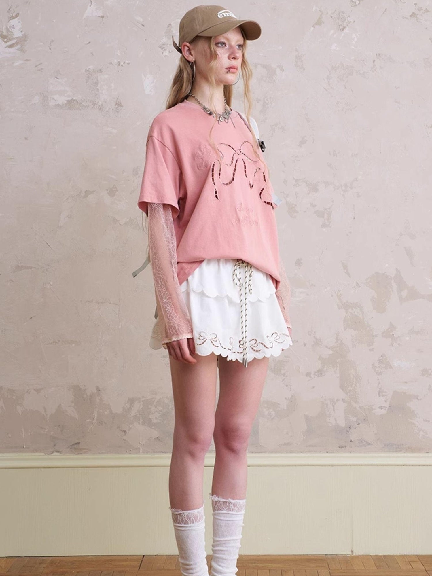 DIDDI MODA Funny Puppy Print Loose T Shirt With Layered Pants Set