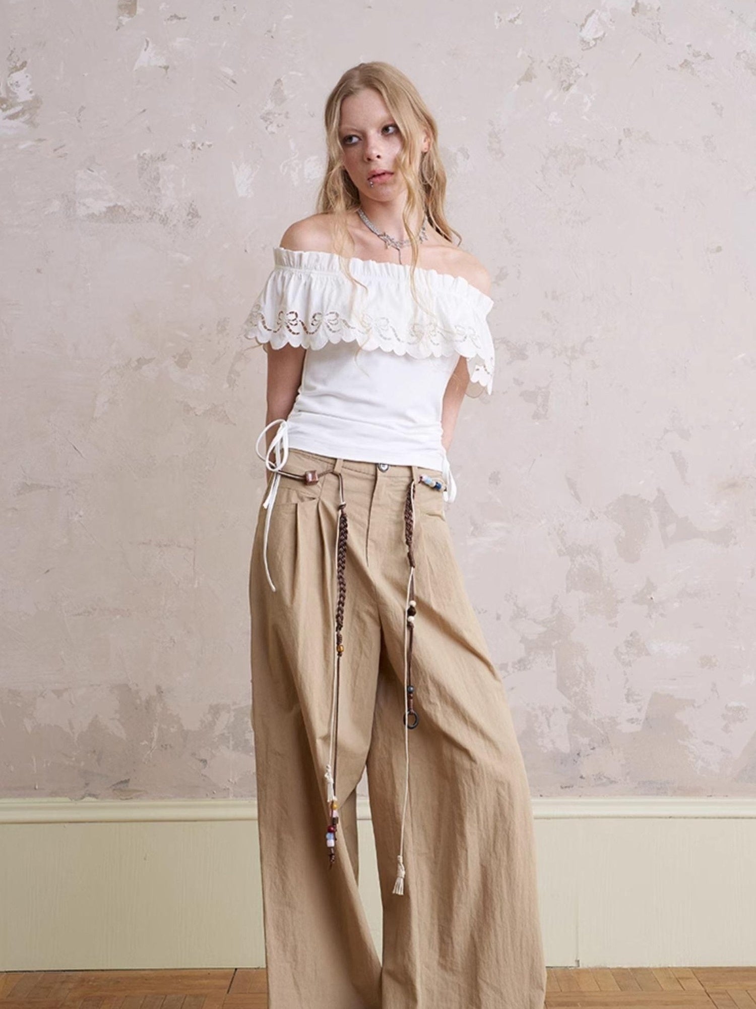 DIDDI MODA Funny Puppy Print Loose T Shirt With Layered Pants Set