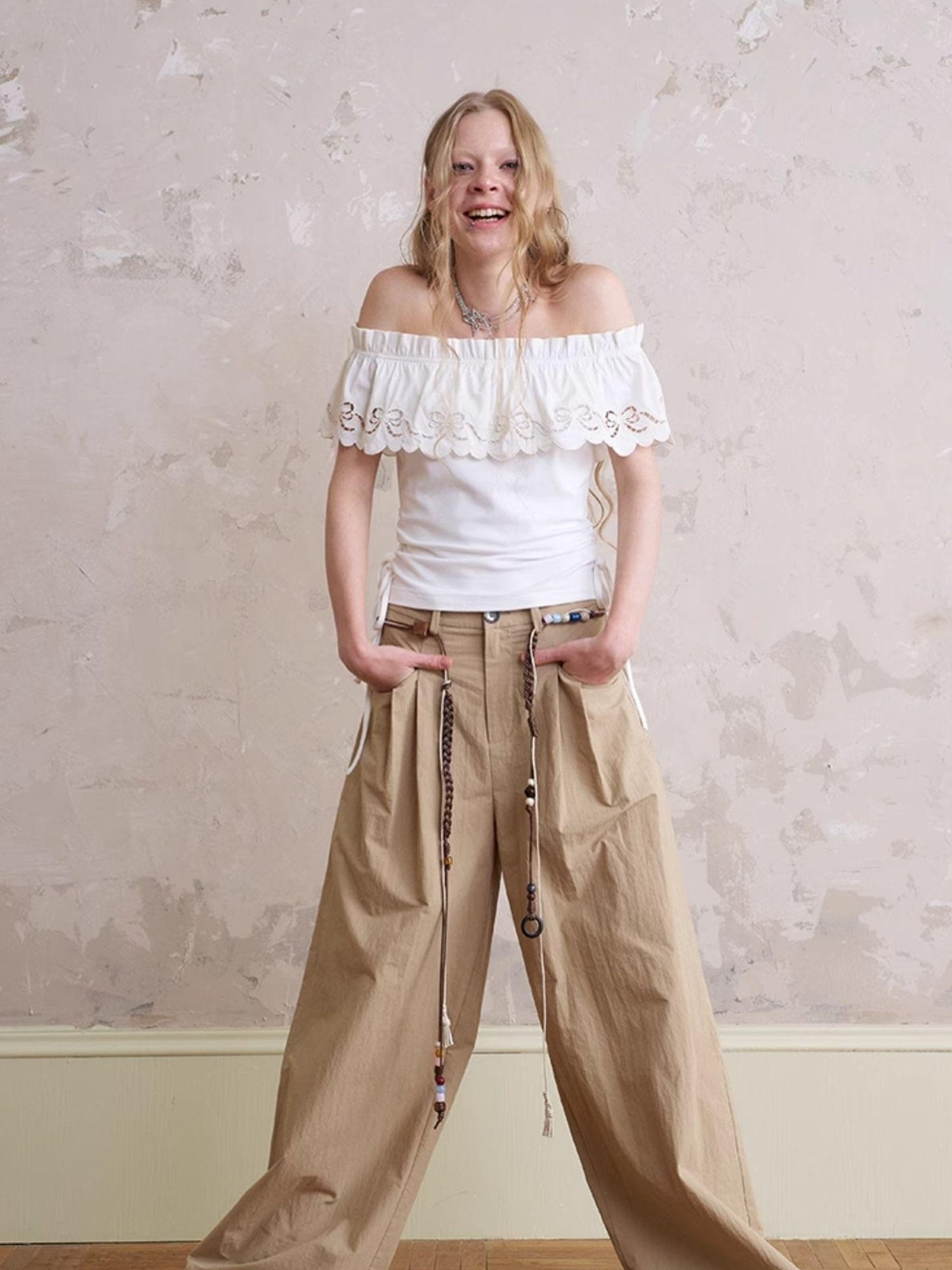 DIDDI MODA Funny Puppy Print Loose T Shirt With Layered Pants Set