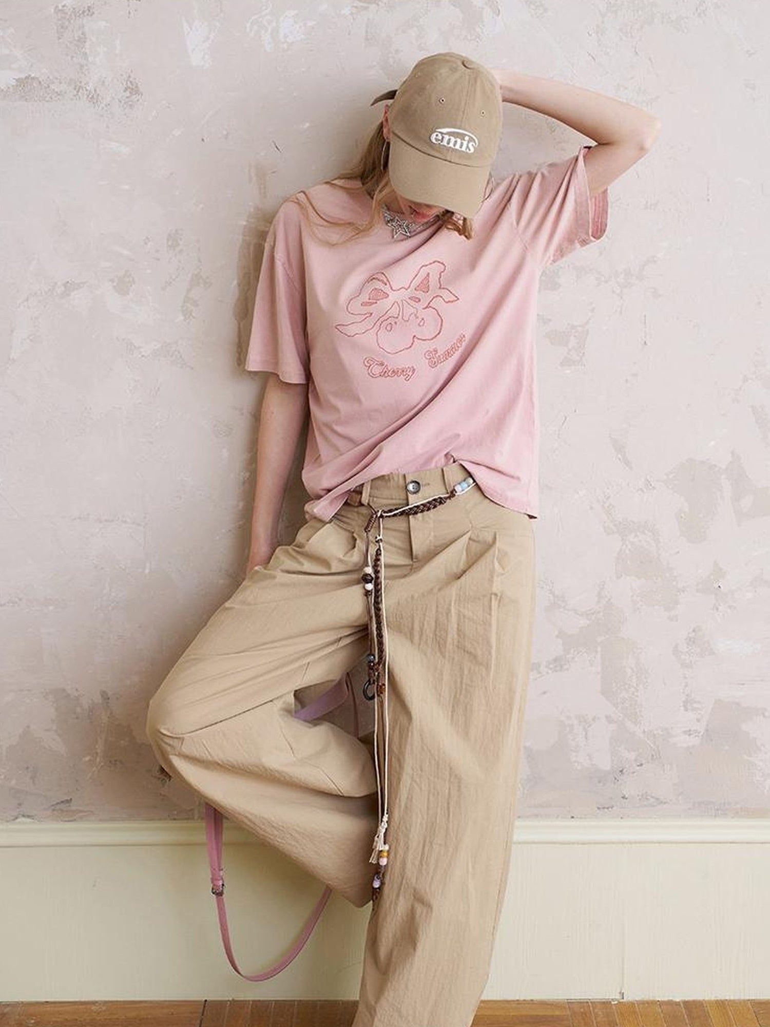DIDDI MODA Funny Puppy Print Loose T Shirt With Layered Pants Set