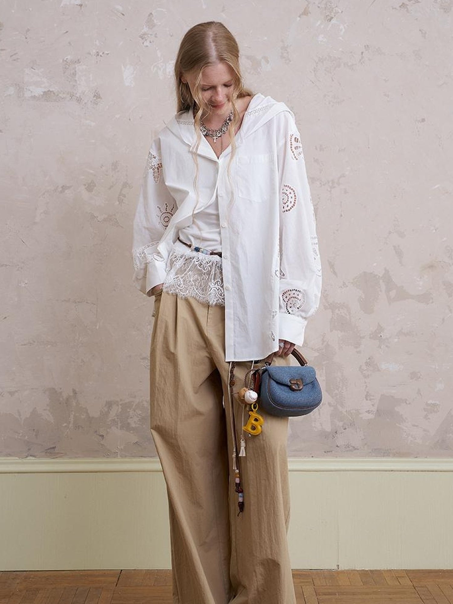 DIDDI MODA Funny Puppy Print Loose T Shirt With Layered Pants Set