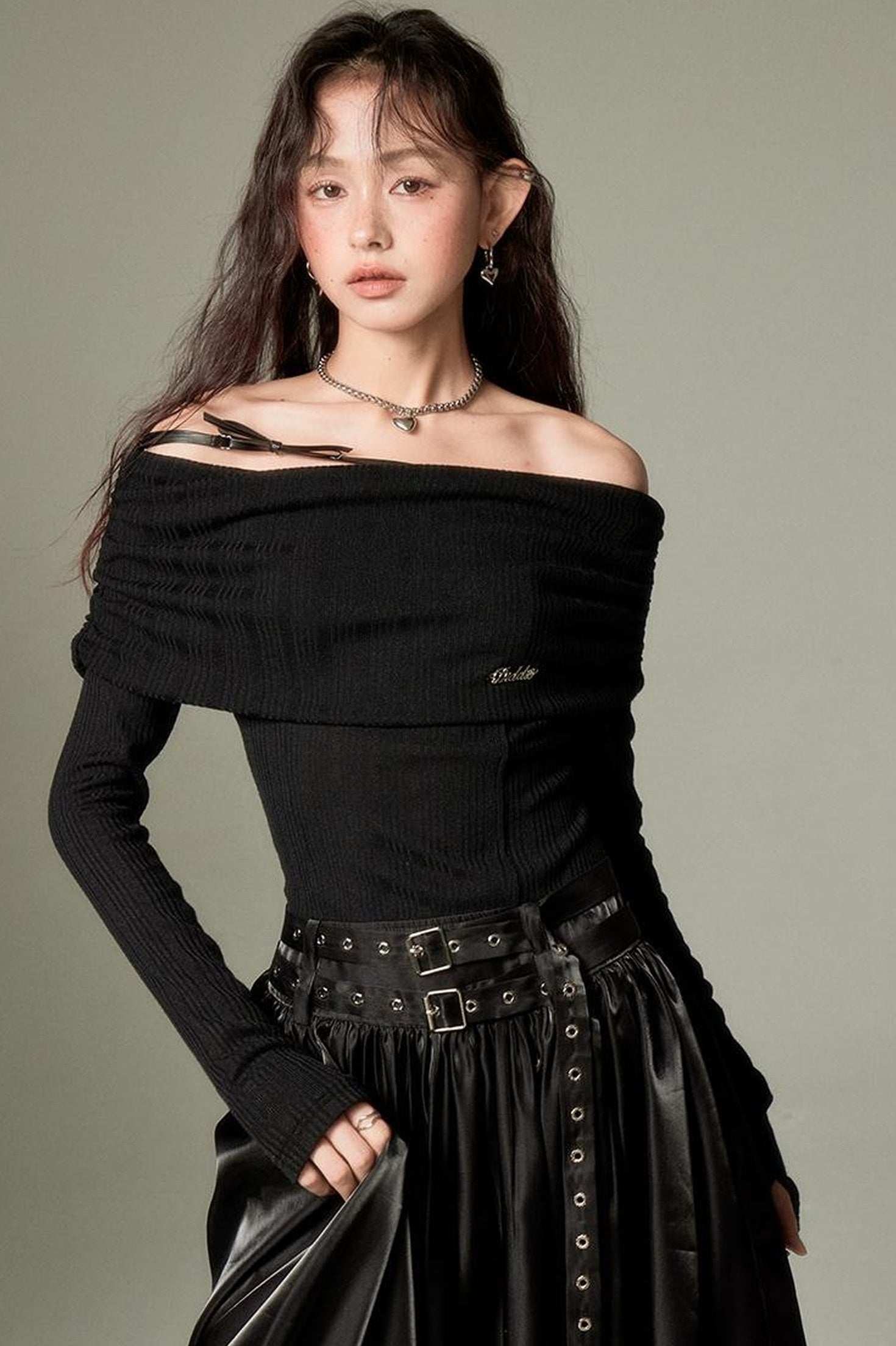 DIDDI MODA Glowing Shoulder Knitted Maxi Dress