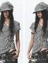 Gothic Embroidered Asym High Elastic Stripe Tee