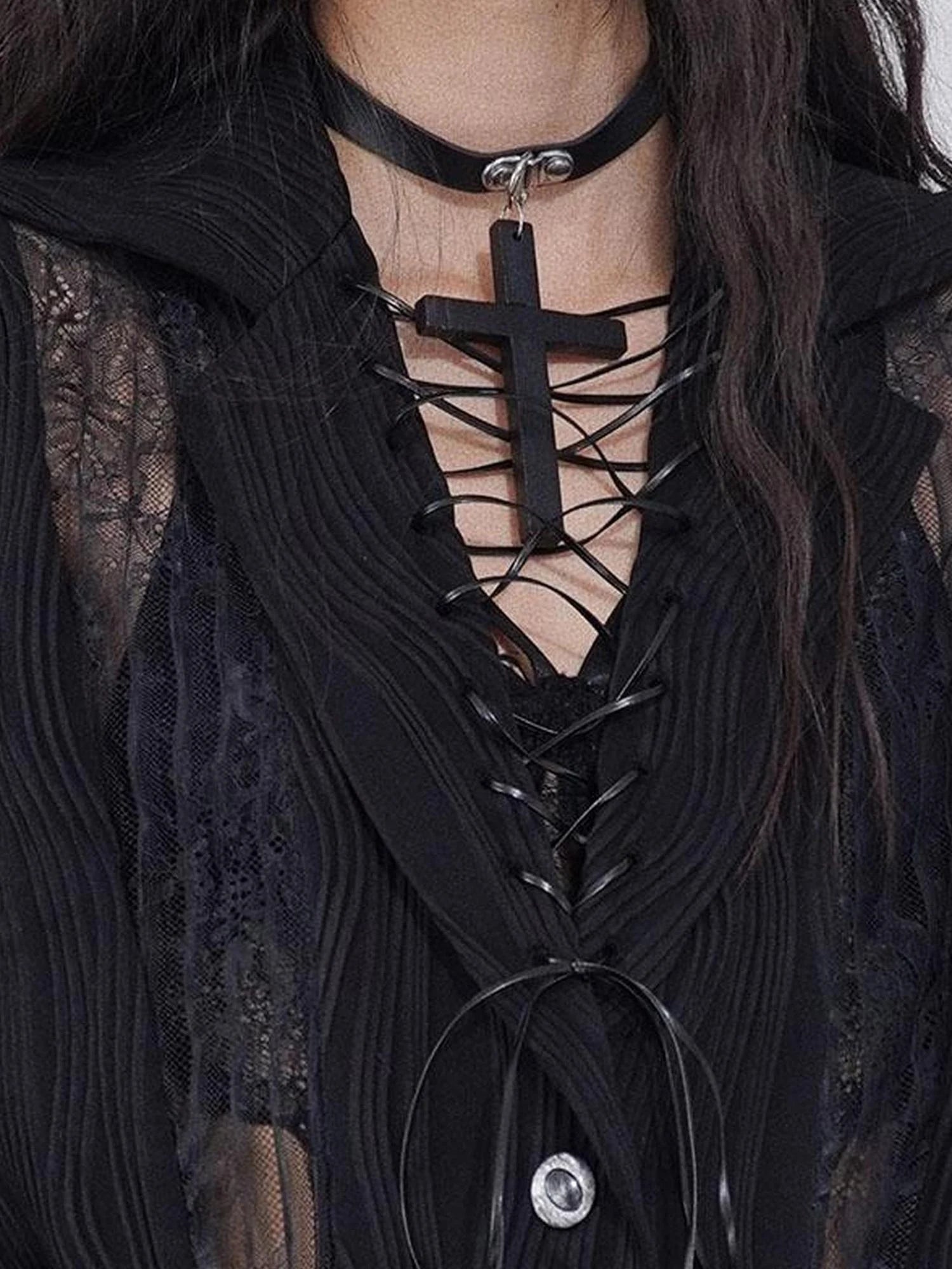 Gothic Punk Cross Necklace Dark Unisex Statement Piece