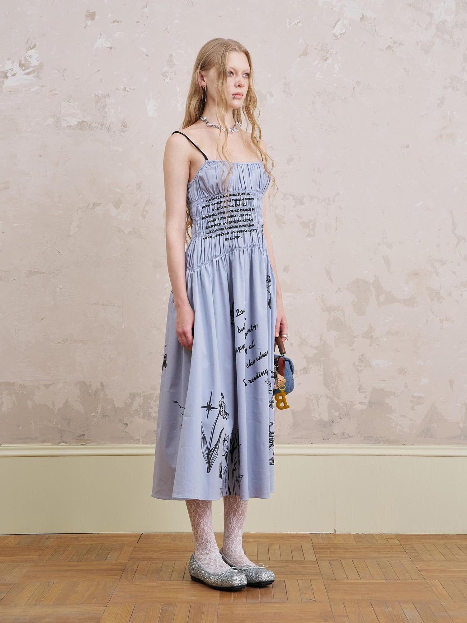 DIDDI MODA Gothic Smocked Floral Sundress