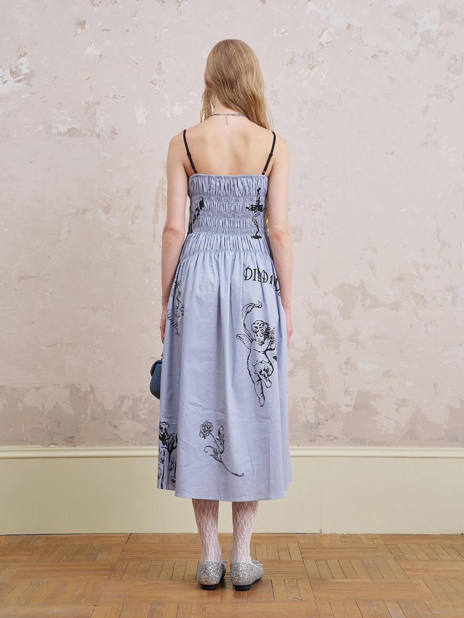 DIDDI MODA Gothic Smocked Floral Sundress