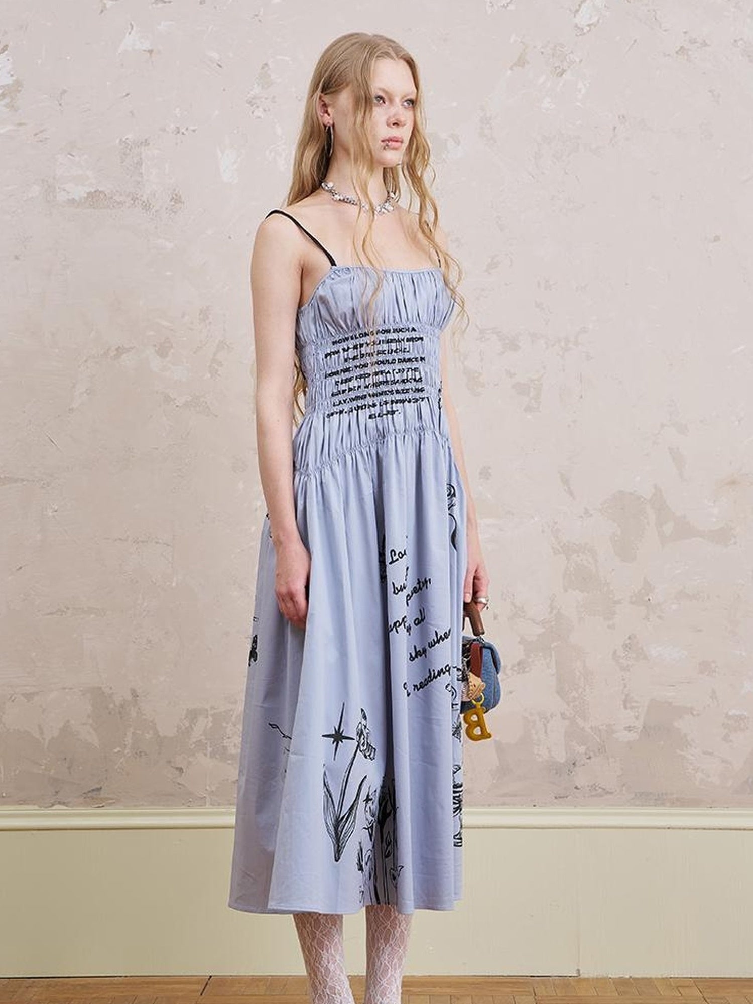 DIDDI MODA Gothic Smocked Floral Sundress