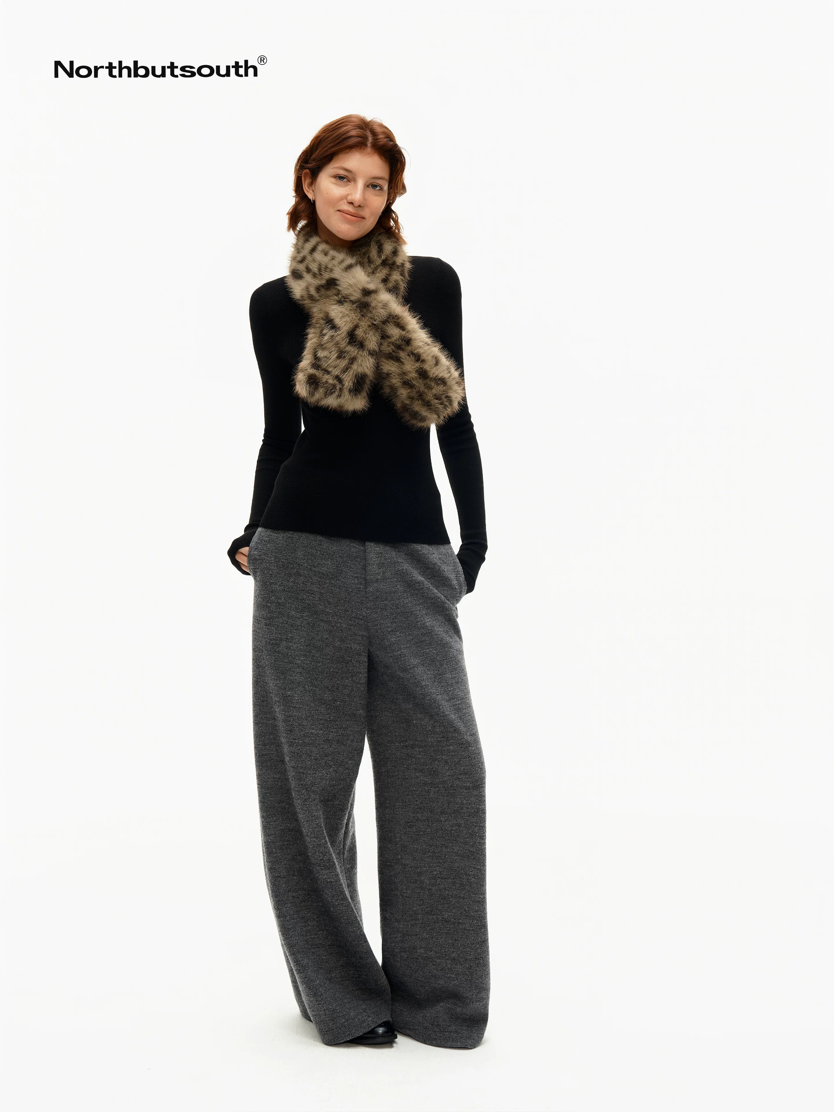 Gradient Leopard Print Faux Fur Short Women&