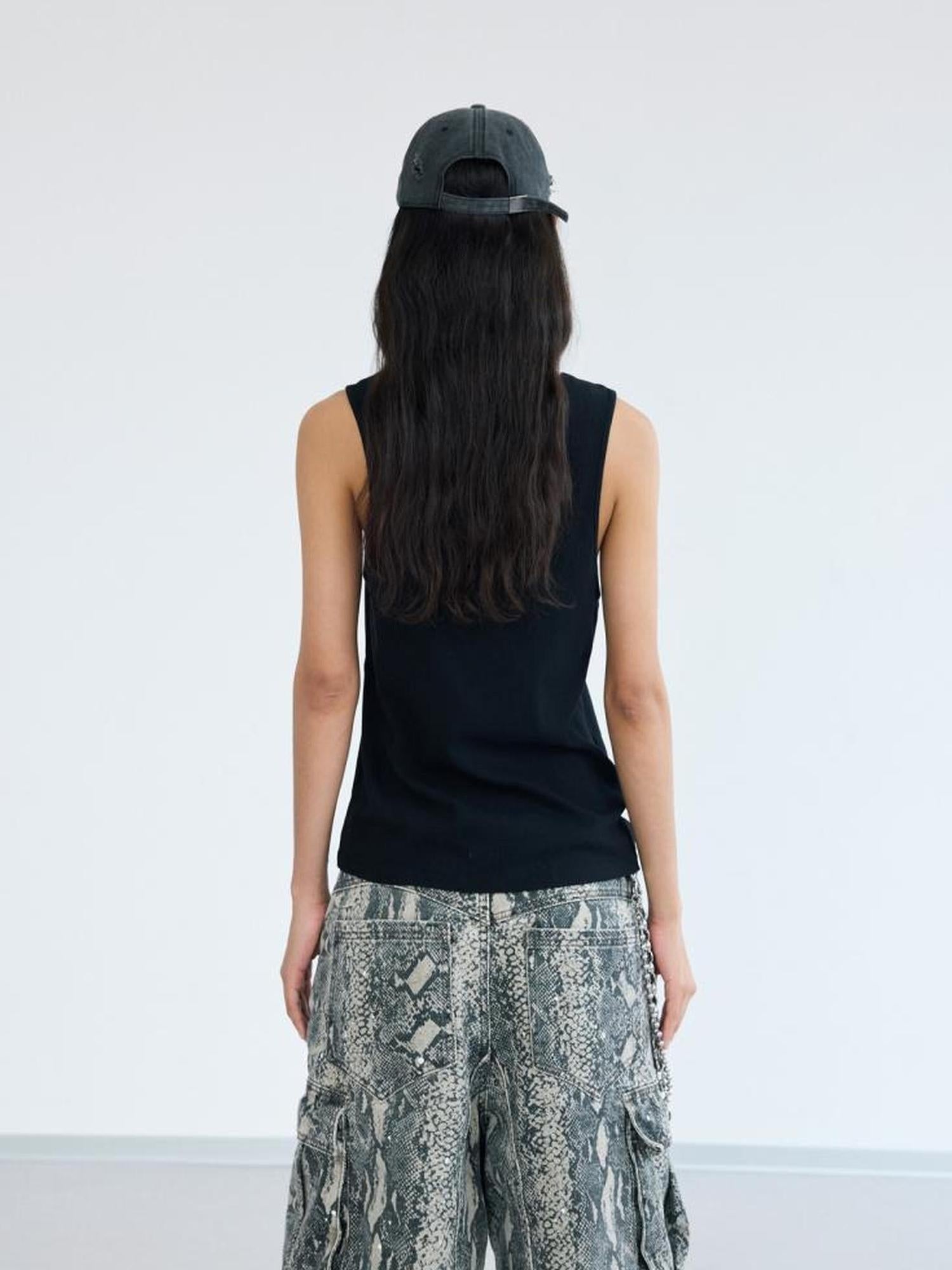 Peoplesense Graffiti Punk Knit Vest Unisex White