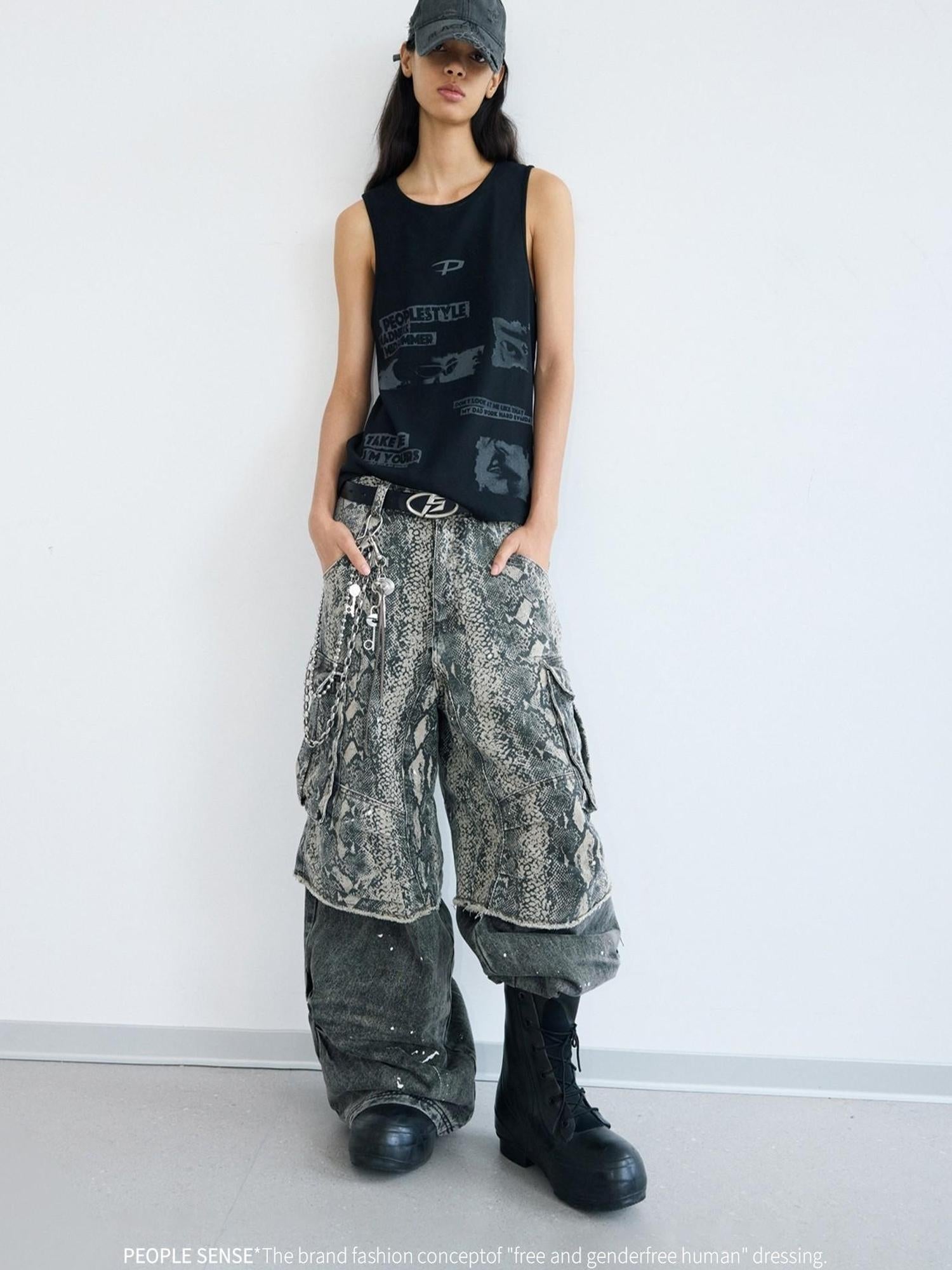 Peoplesense Graffiti Punk Knit Vest Unisex White