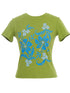 Floral Print Pixel Art Tee In Apple Green