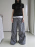 ang project Vintage Star Print Drawstring Waist Wide Leg Pants