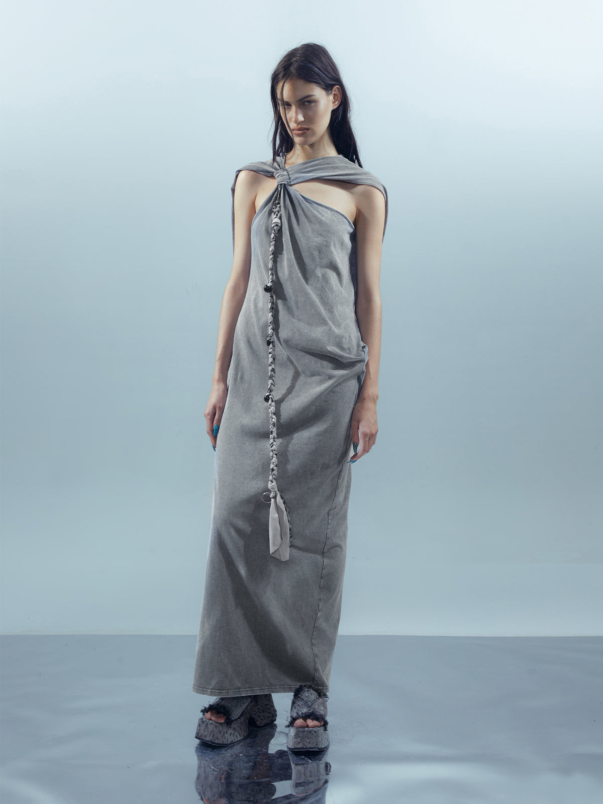 UpdateNN NORTH NODE Piscean Mirage Ethereal Threads Washed Tie Dye V-neck Dress
