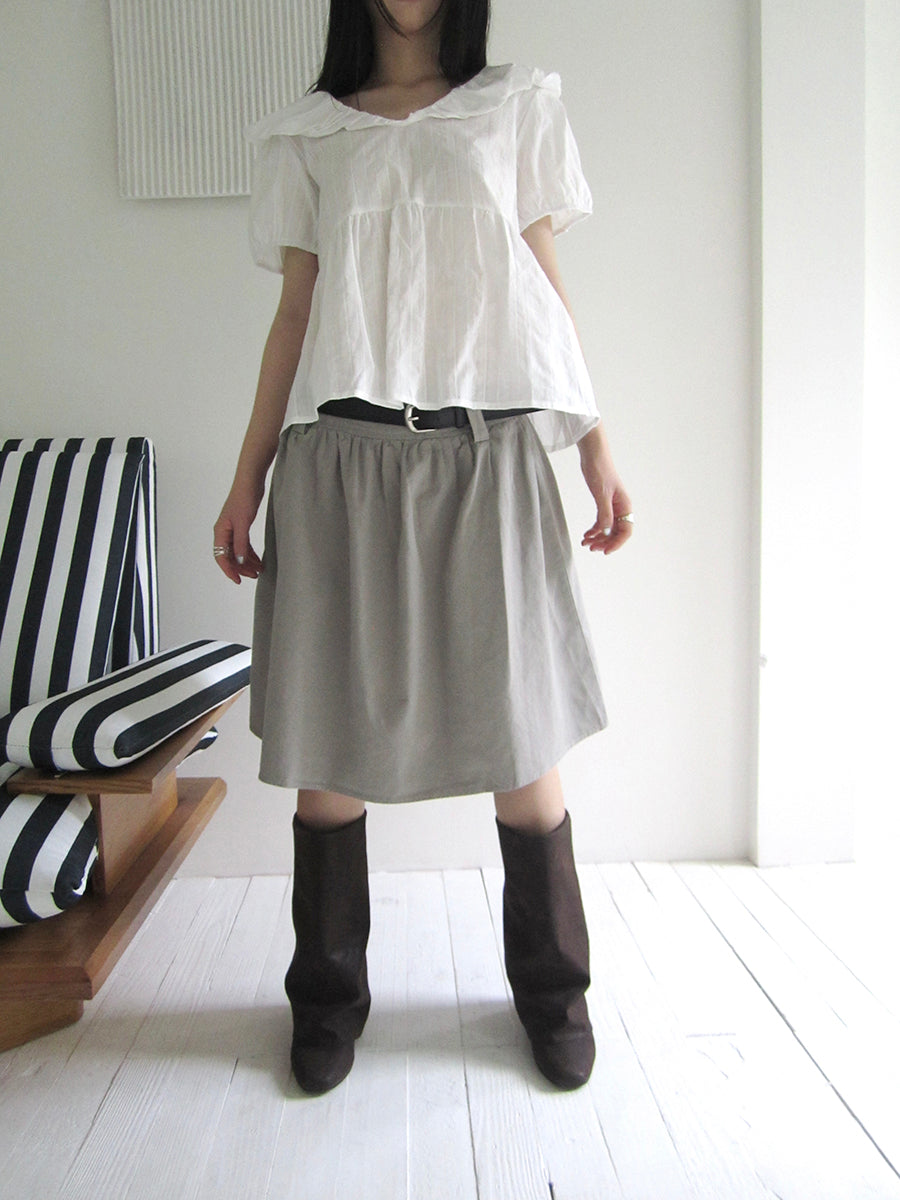 ang project Vintage A Line Skirt With Belt For Hip Coverage