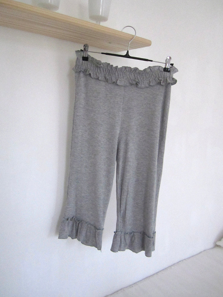ang project Summer Elastic Waist Ruffled Hem Slimming Shorts