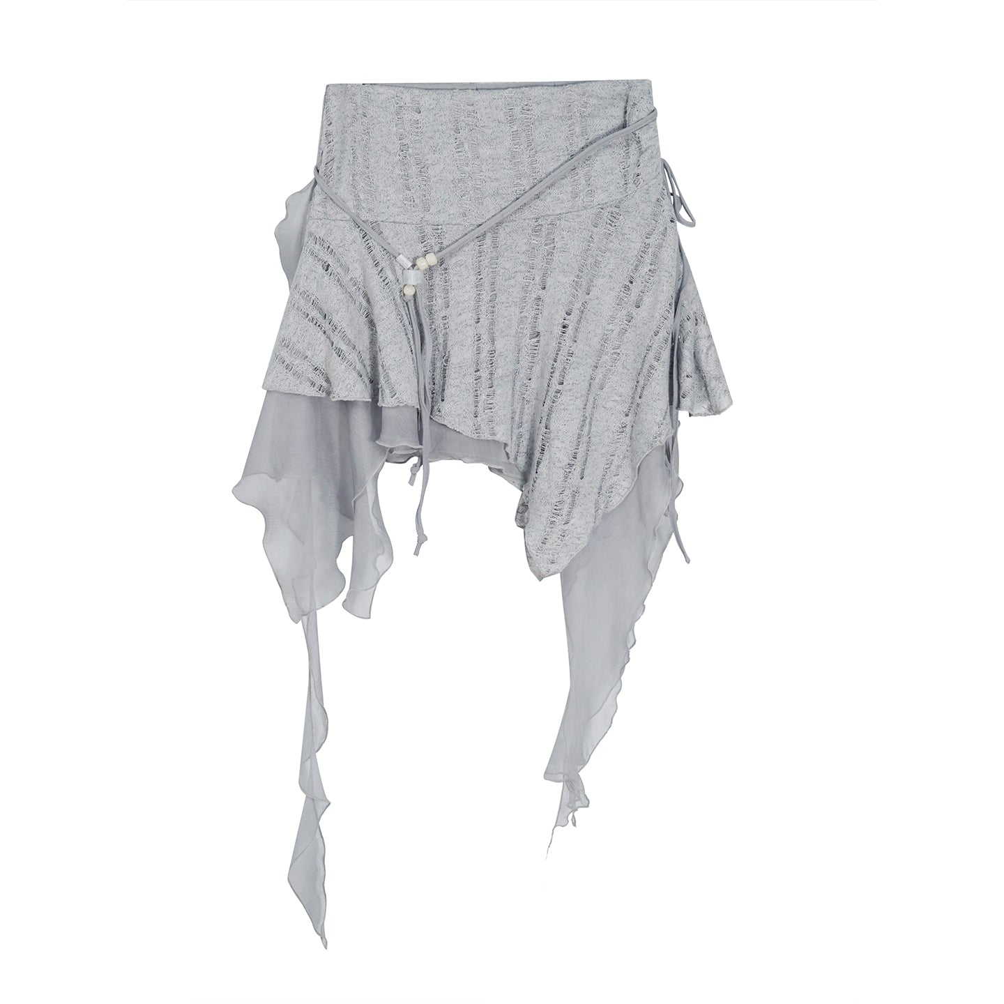 Update Cest Nous Sea Witch Poetry Mist Blue Beaded Asymmetrical Hem Skirt