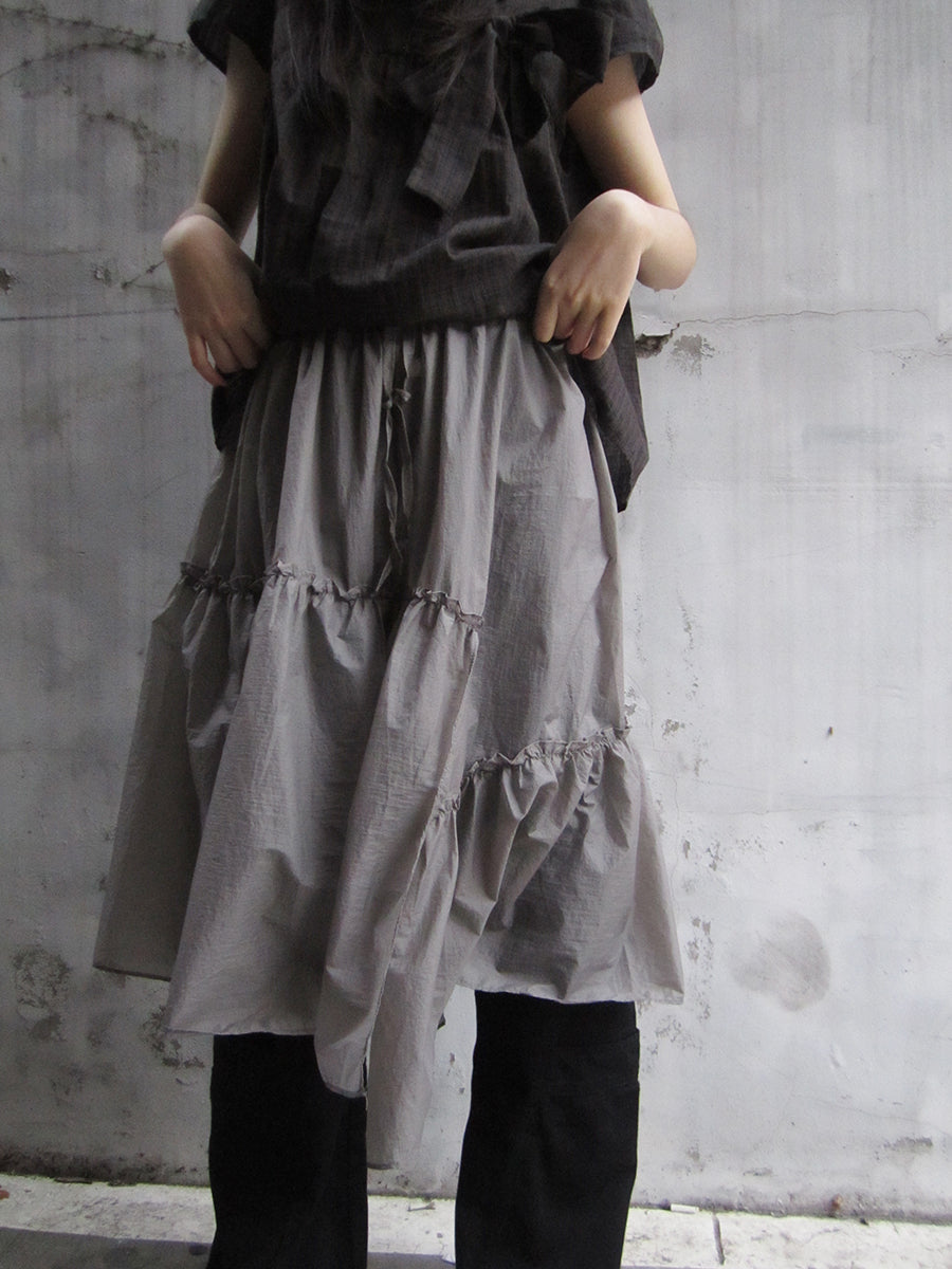 ang project Sheer Layered Ruffle Tie Waist Skirt