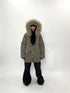 ang project Vintage Detachable Fur Hood Parka Winter Coat