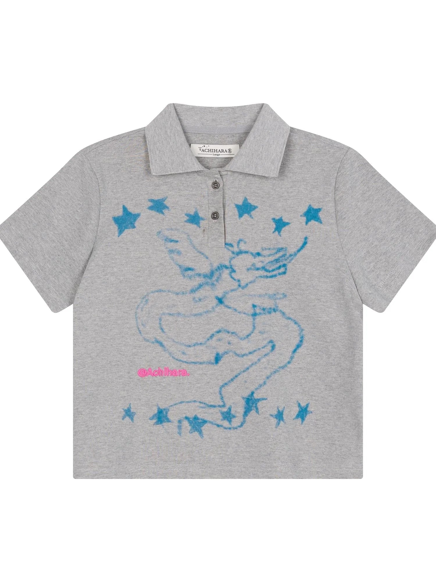 Digital Dragon Polo Tee V-neck T-shirt Long-Sleeve