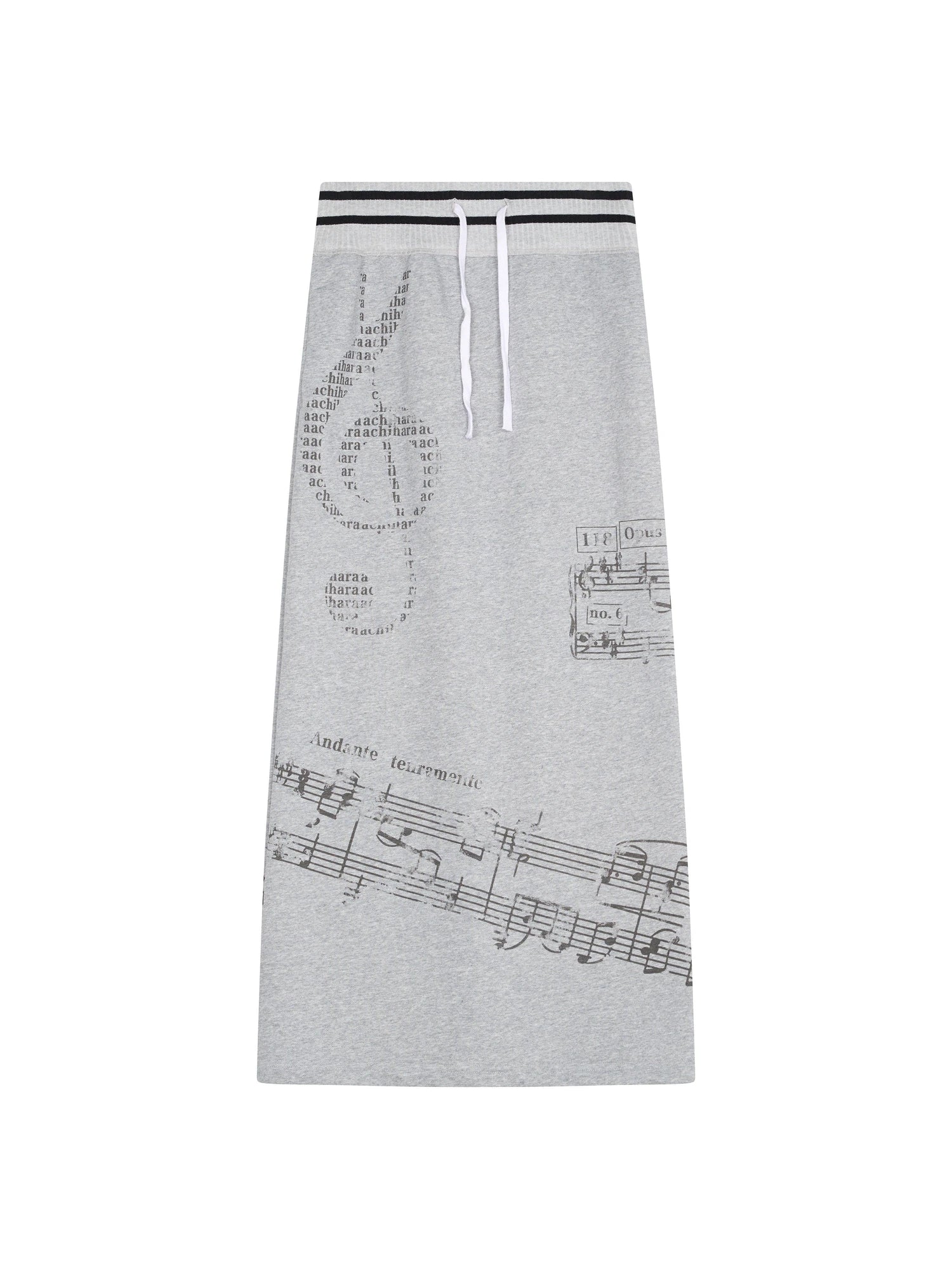Emotional A-Line Skirt With Musical Print