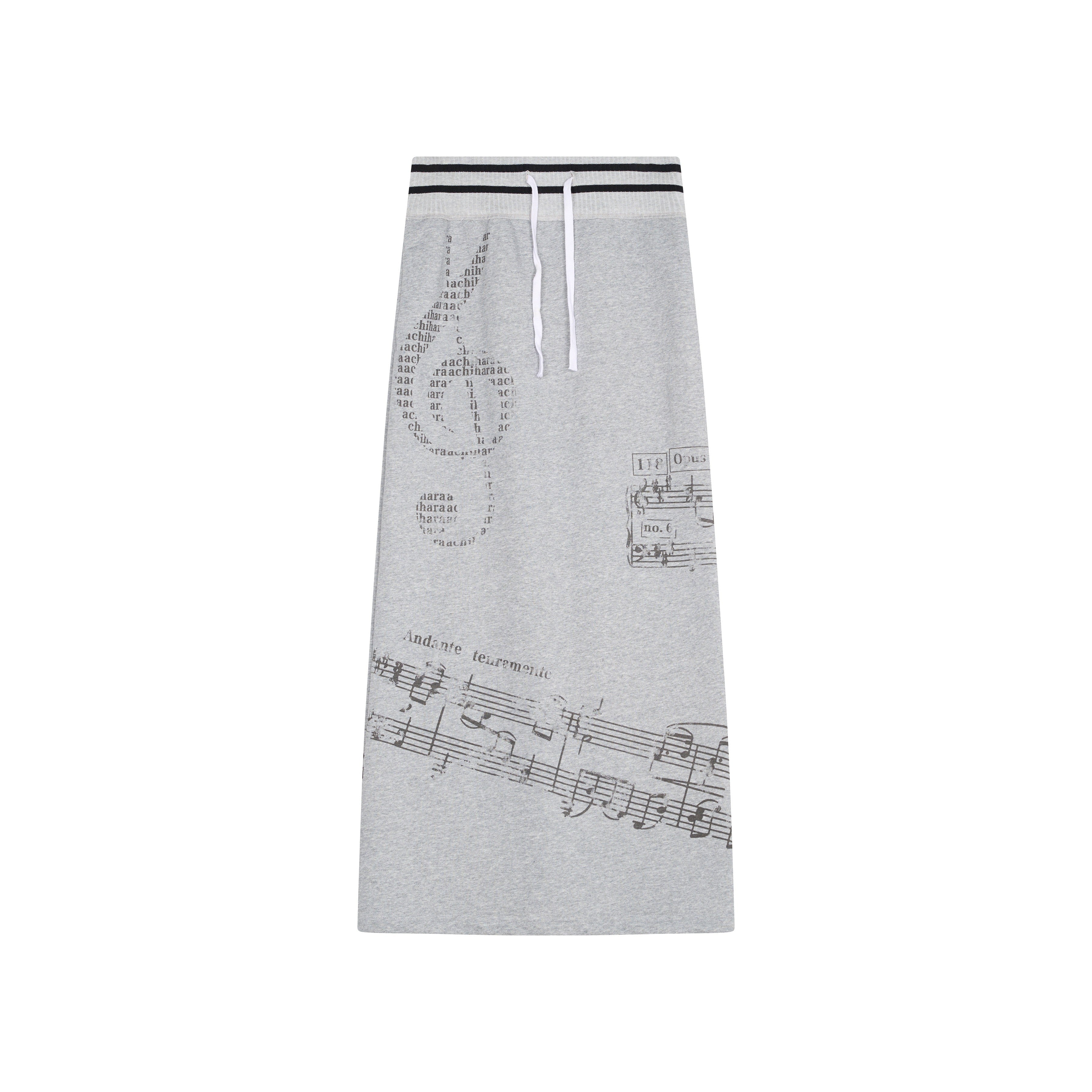 Achihara Emotional A-Line Skirt With Musical Print