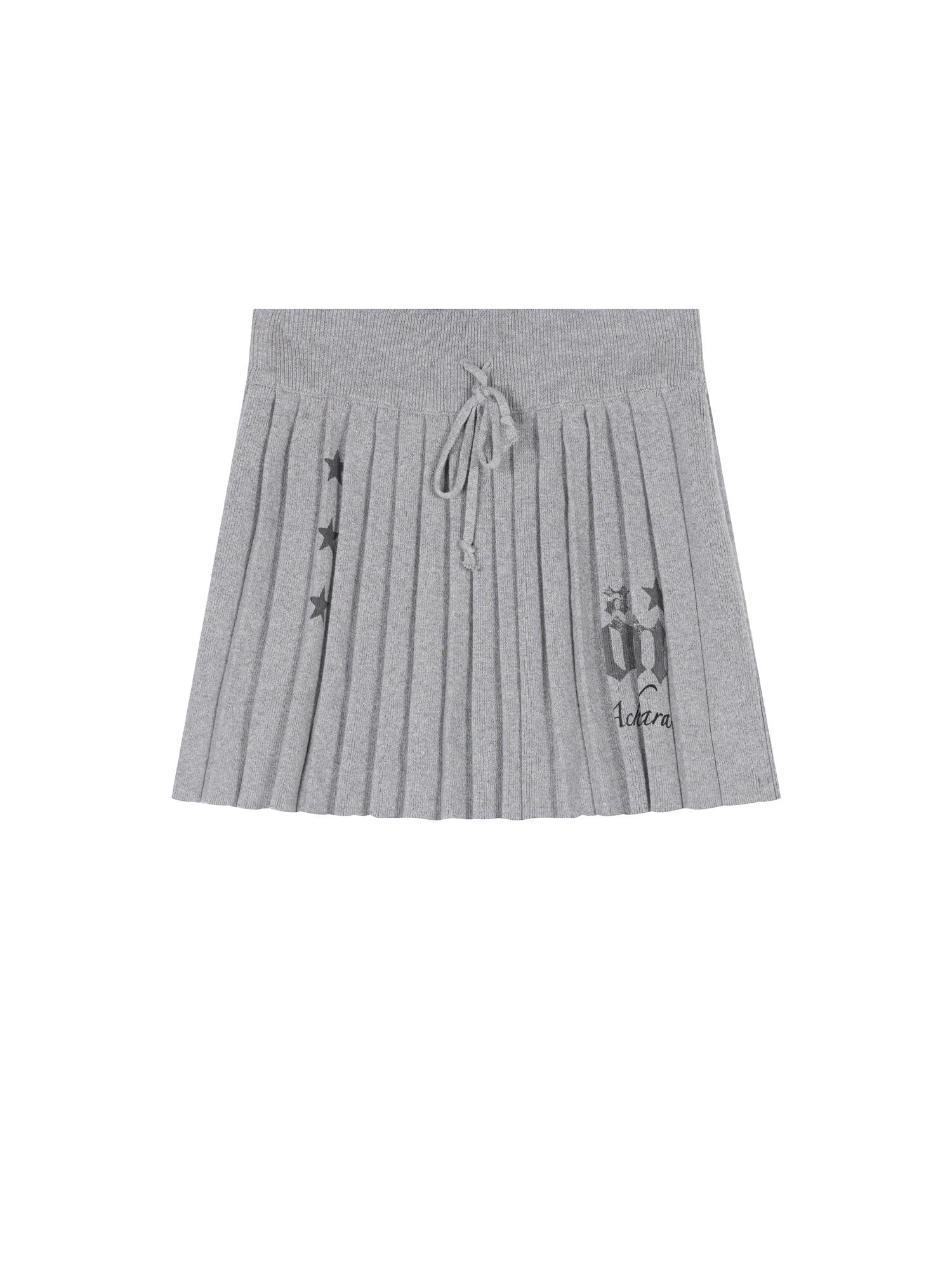 Achihara Knit Pleated A Line Skirt