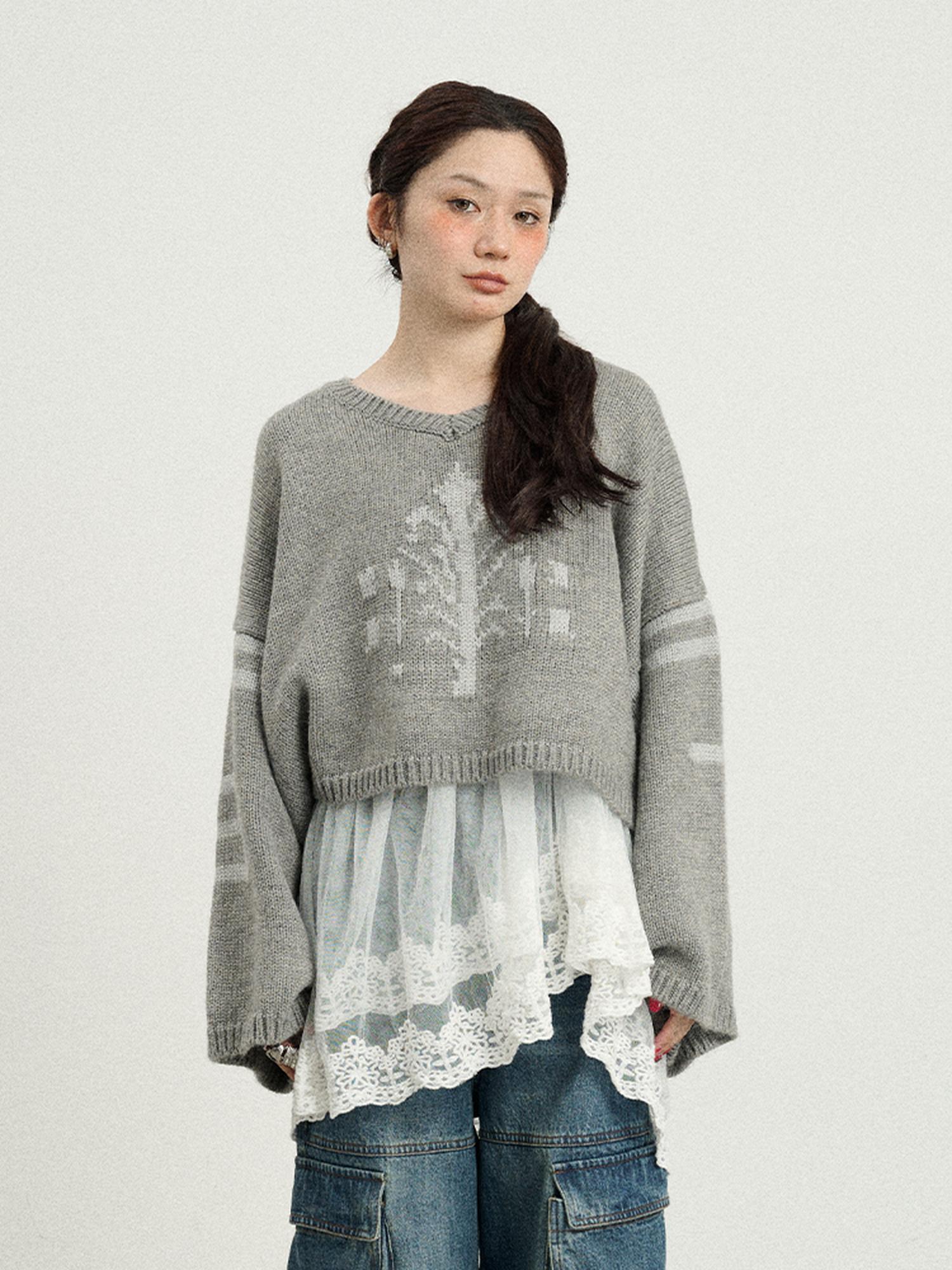Achihara Snowpine Sword Knit Sweater