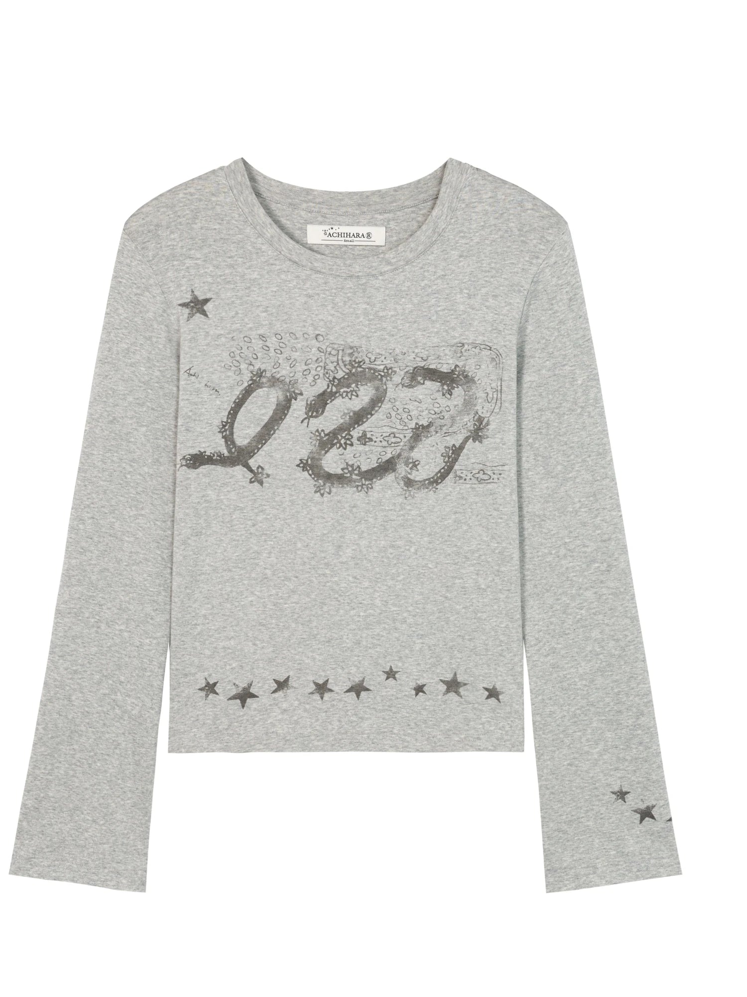 Gray Print Short Sleeve T-Shirt Unisex