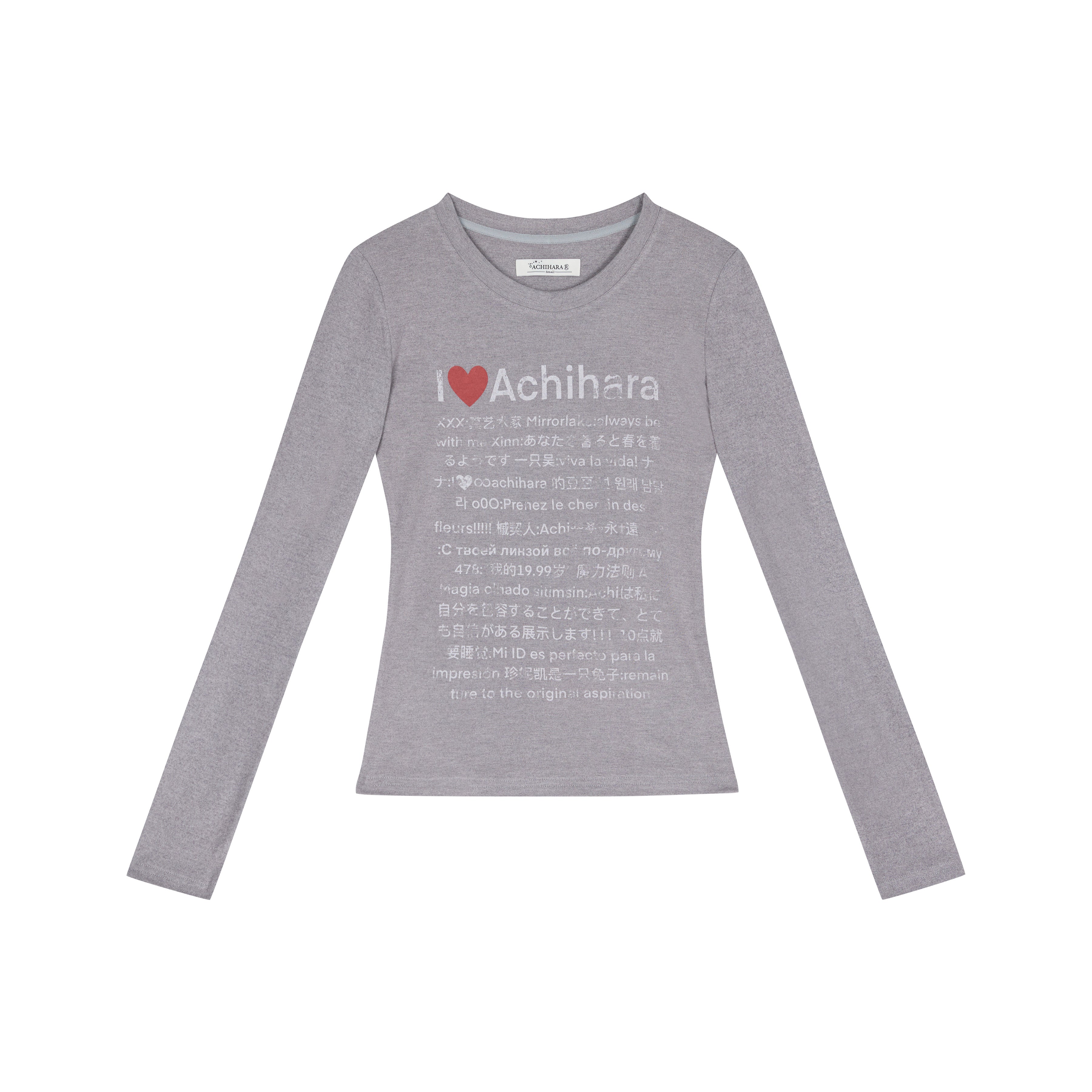 Achihara Spring Idiom Print Long Sleeve Tee