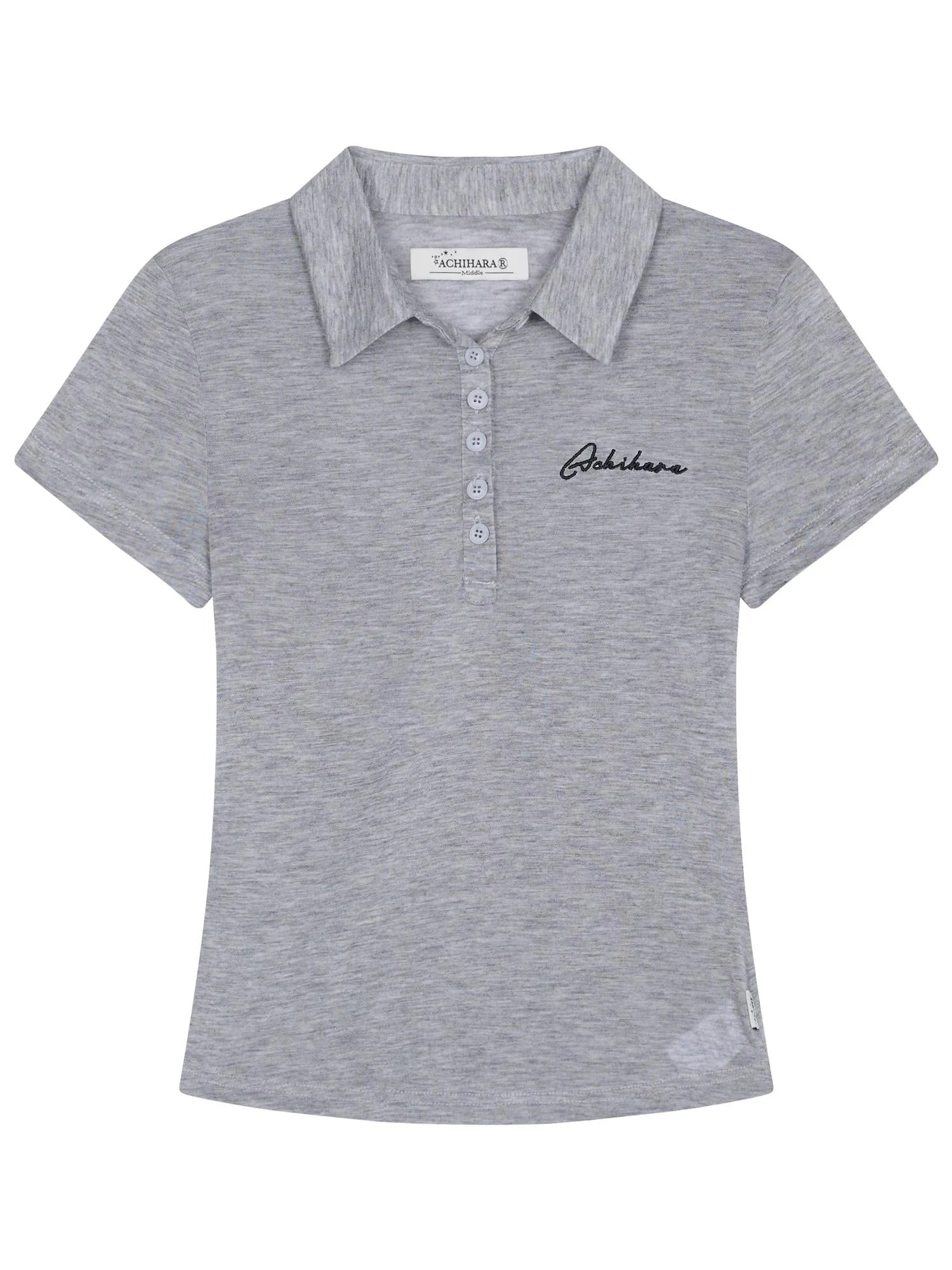 Glassine Polo Tee Slim Fit Breathable Short Sleeve Top