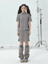 Women Short Sleeve Shirt And Skirt Set 2025 Summer