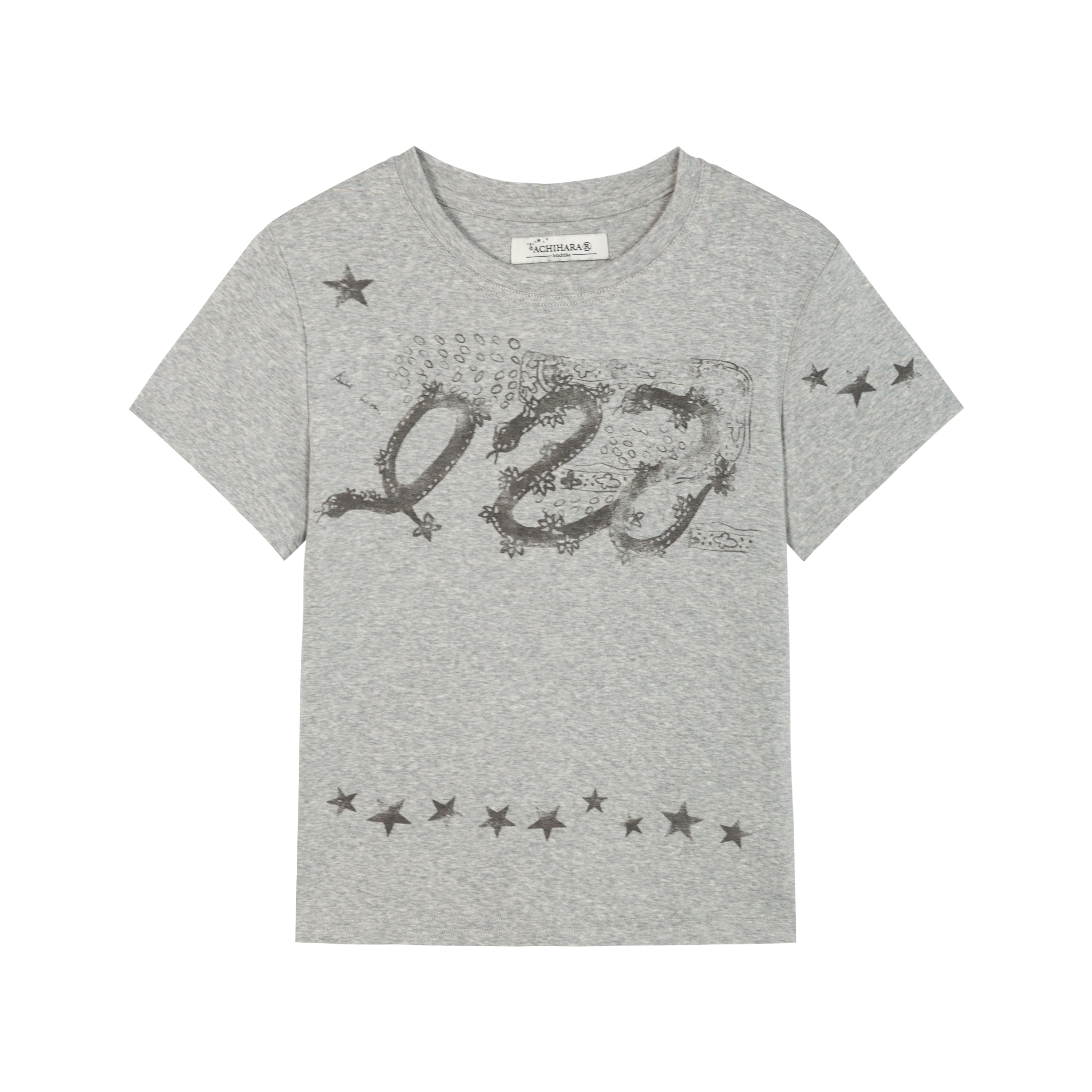 Update Achihara Gray Print Short Sleeve T-Shirt Unisex
