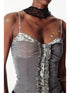 Slim Glitter Leopard Lace Trim Knit Camisole