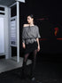 Distressed Waist Defining Zipper Tee
