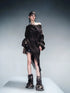 Distressed Fringe Sweater With Asymmetric Hem