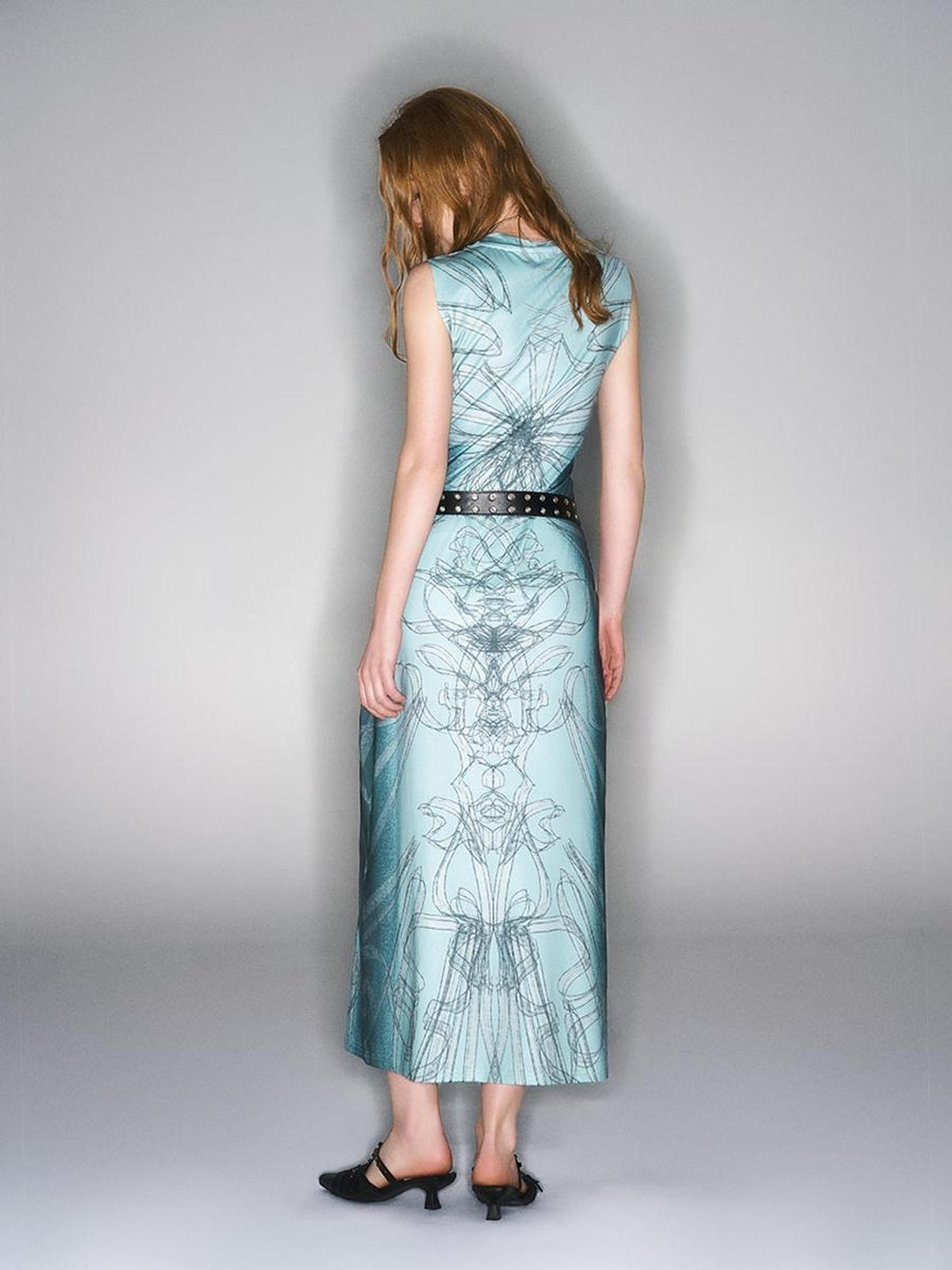 HEMOGLOBIN Hand Painted Print Black Blue Punk Women&