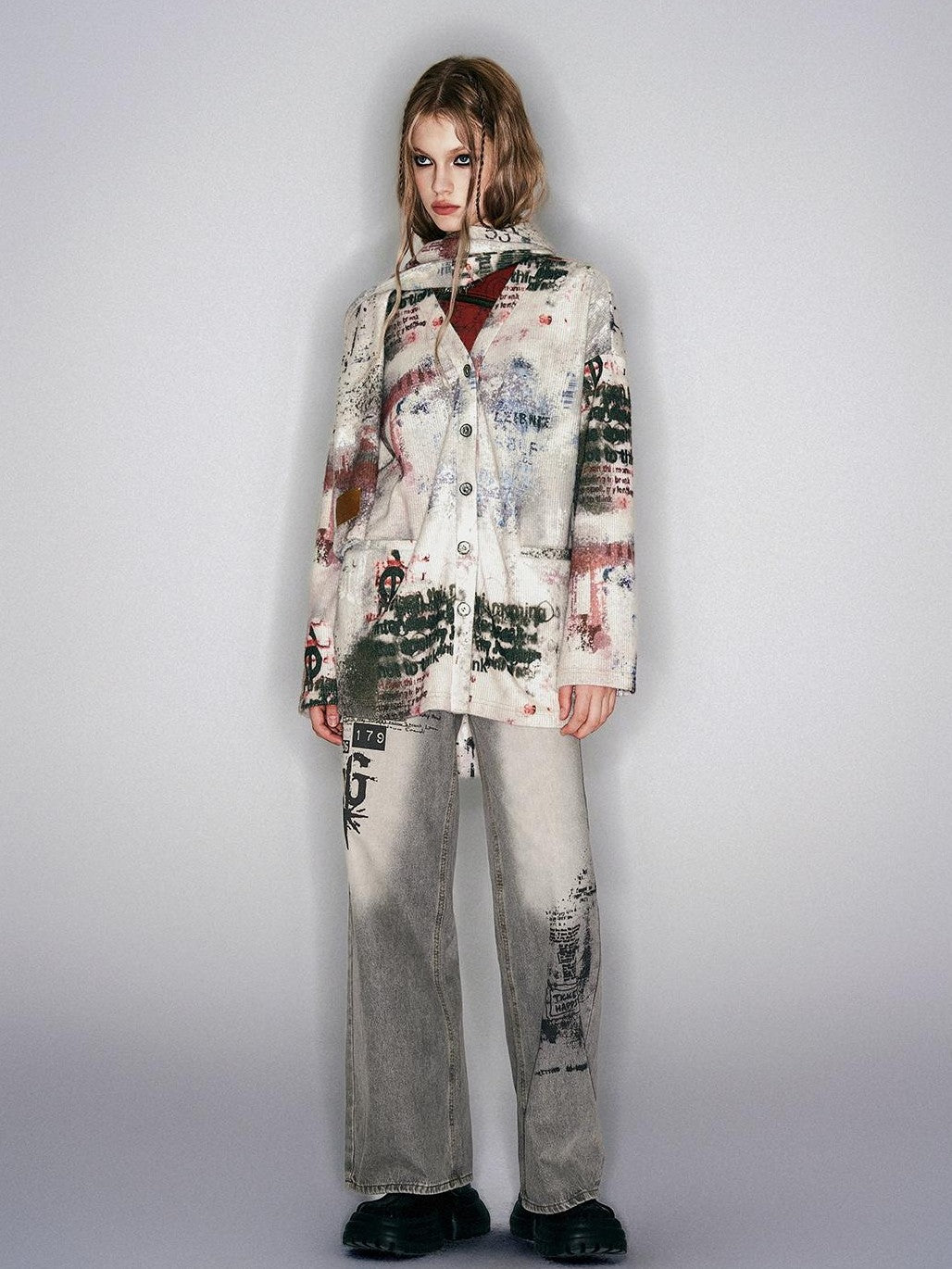 HEMOGLOBIN Punk Faux Fur Long Women&