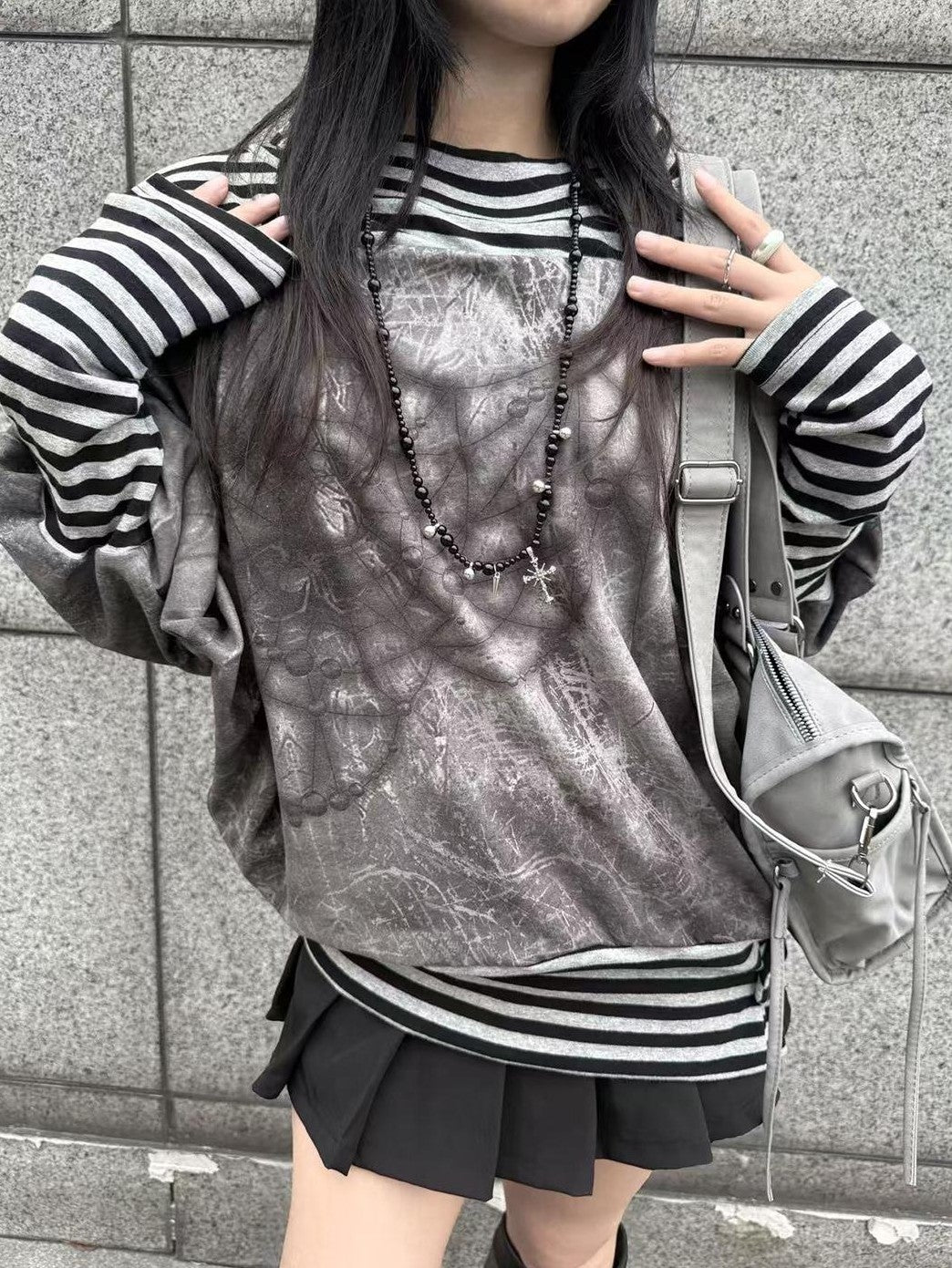 HEMOGLOBIN Striped Print Knit Women&