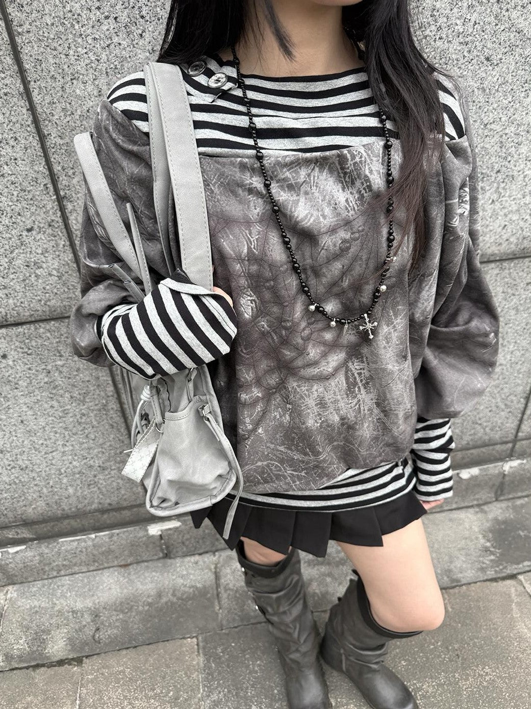 HEMOGLOBIN Striped Print Knit Women&