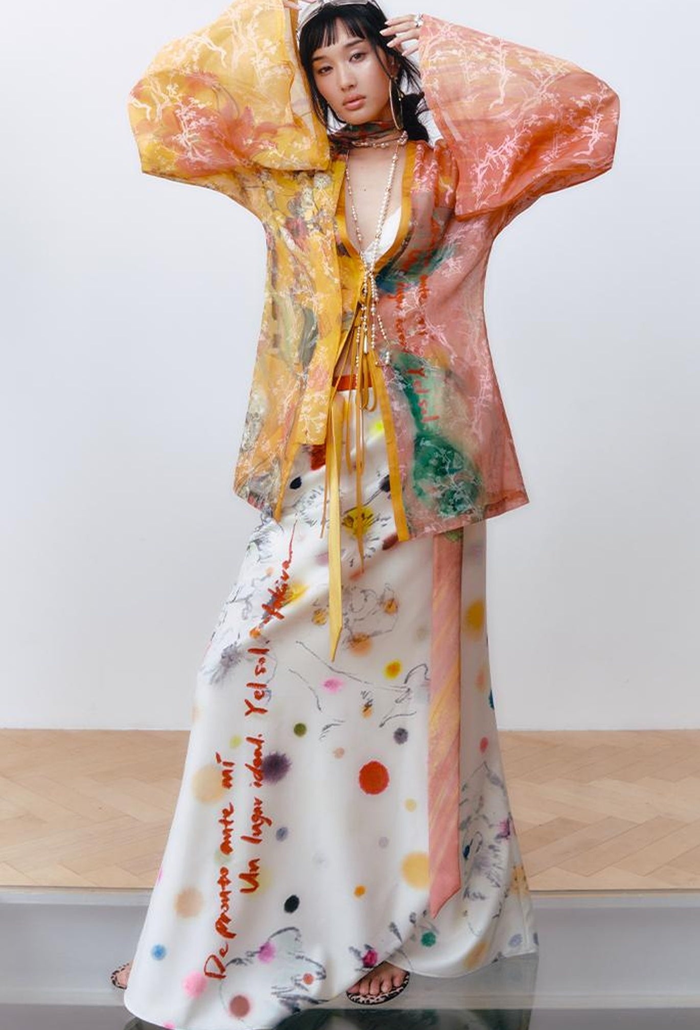 OfAkiva Hand-Painted Floral Print Boho Kimono Cardigan Cover-Up