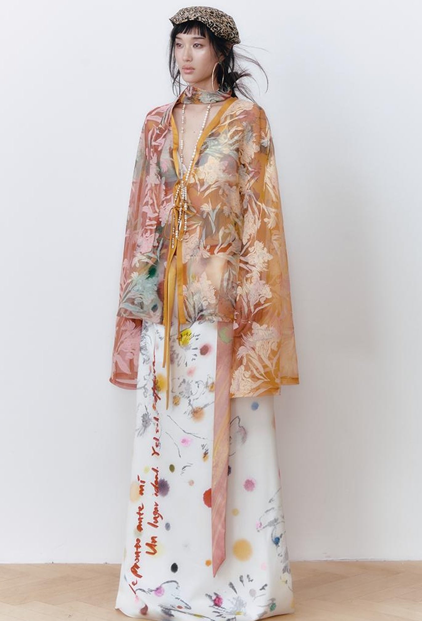 OfAkiva Hand-Painted Floral Print Boho Kimono Cardigan Cover-Up