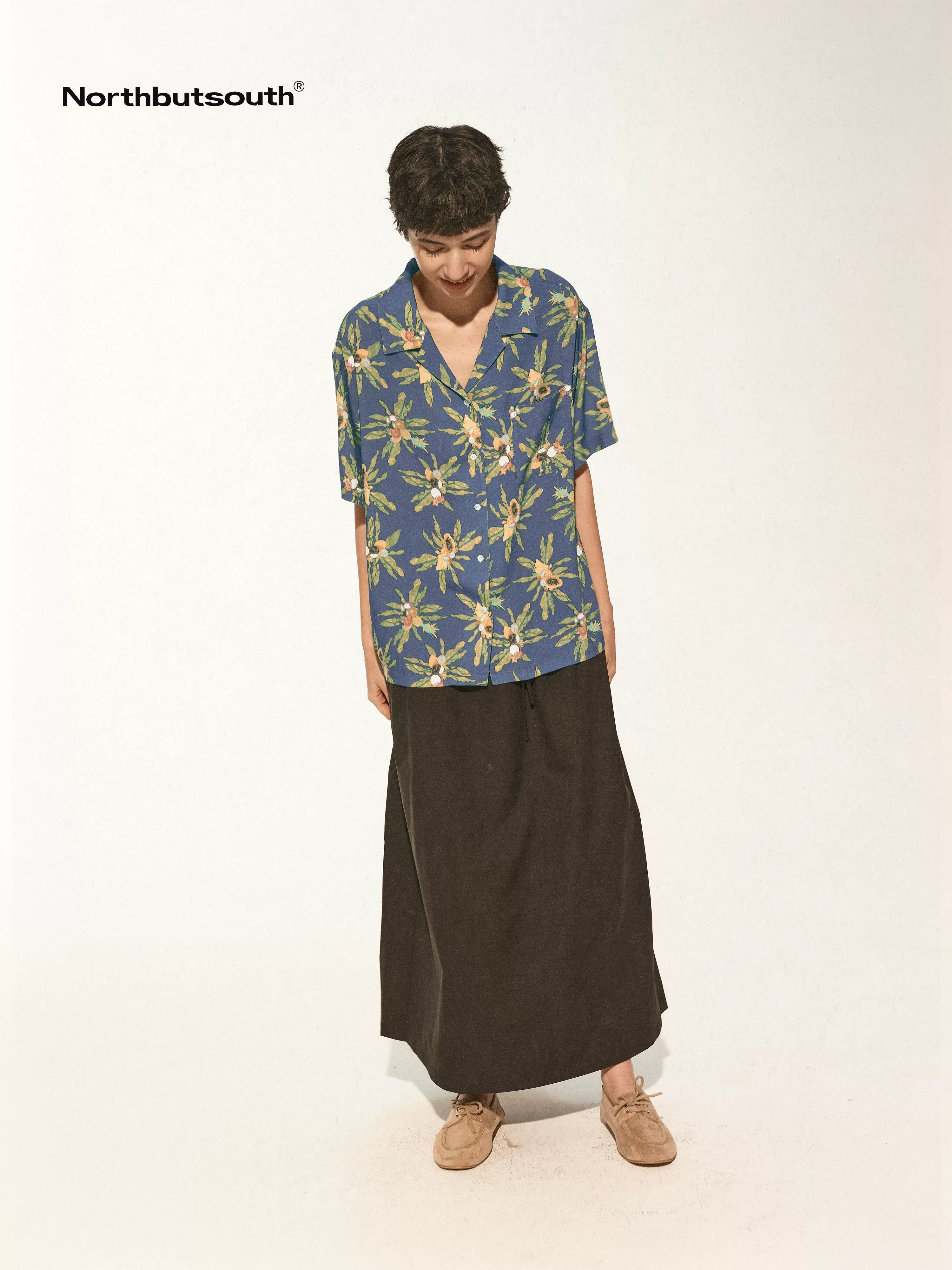 Hawaiian Holiday Fun Print Relaxed Vacation Shirt