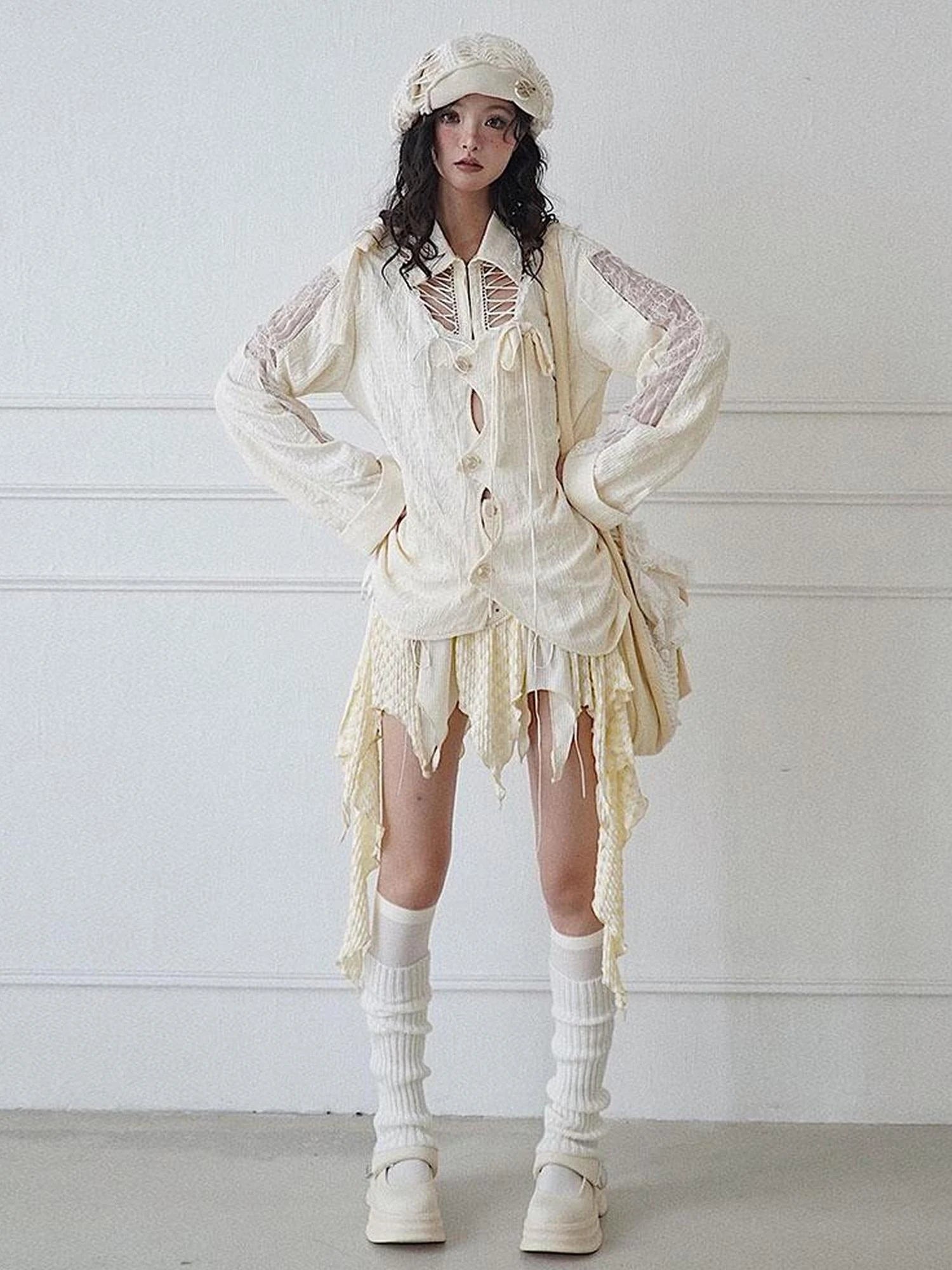 Heavy Industrial Textured Structured Shirt Original Cut