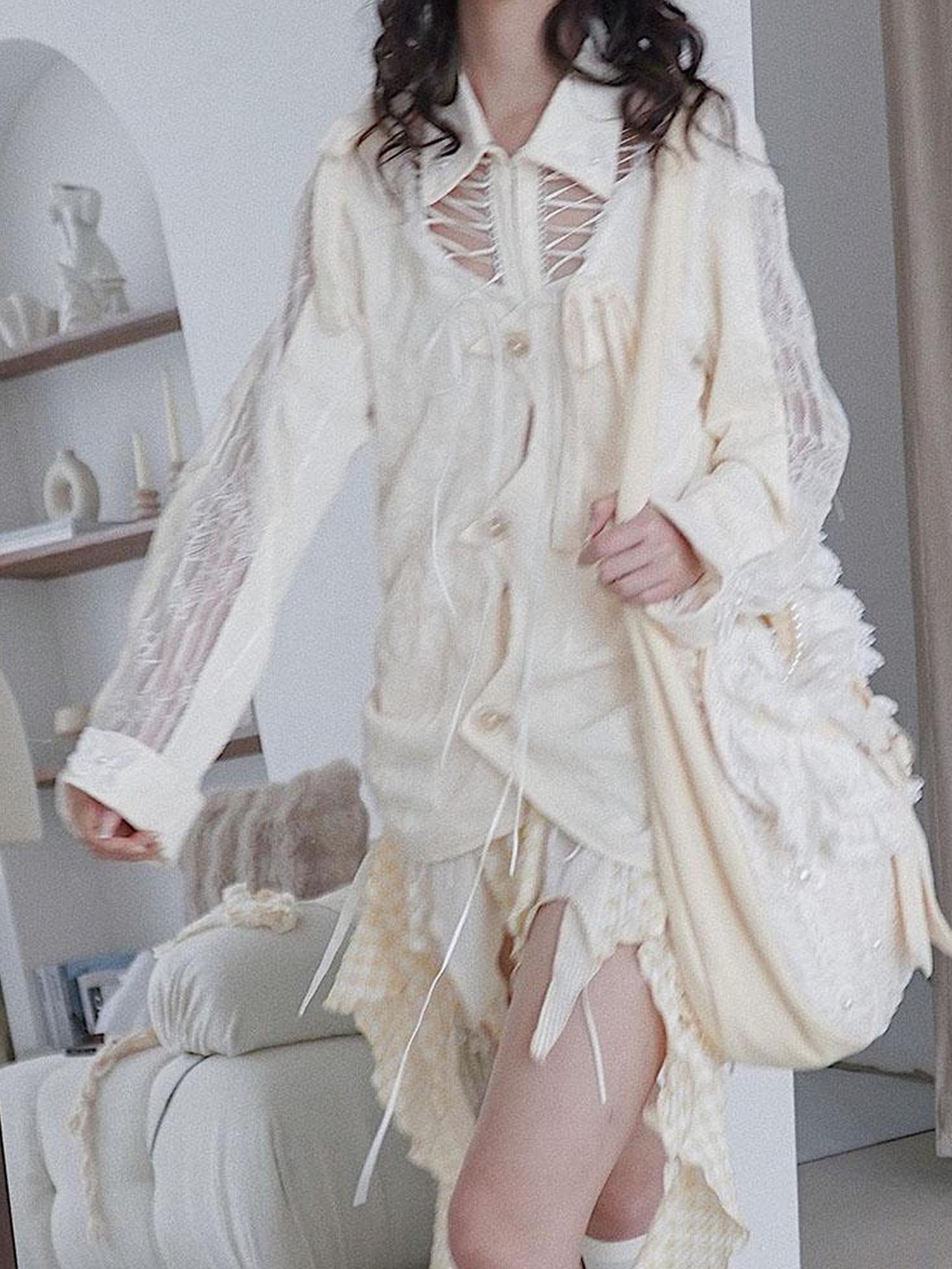 WSW WUSHENWU Heavy Industrial Textured Structured Shirt Original Cut