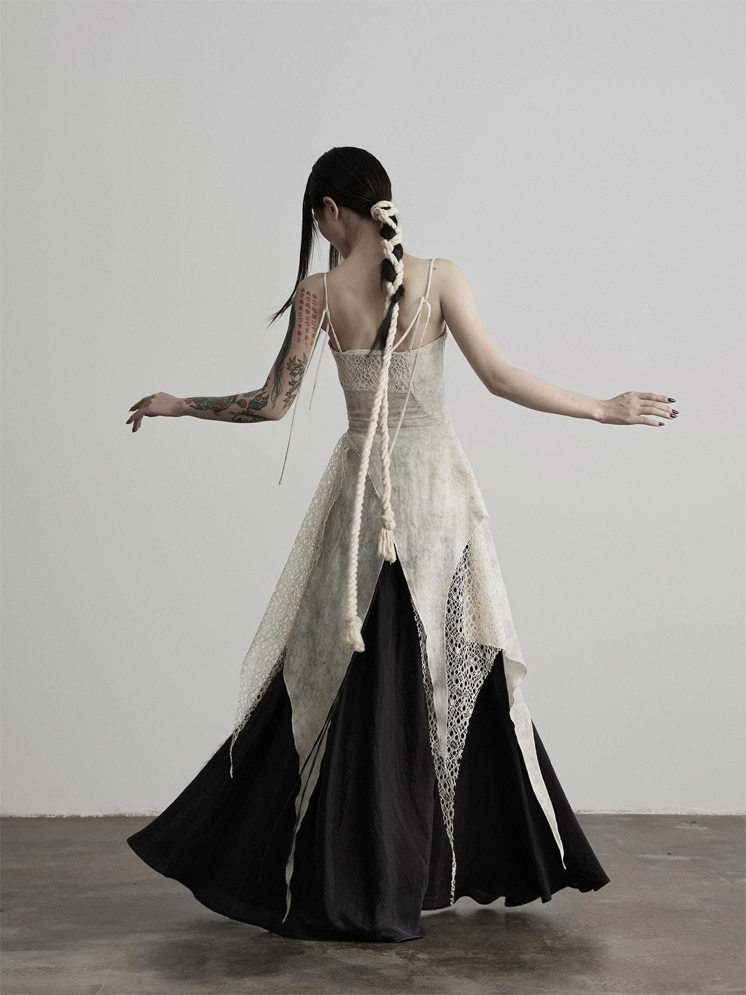 INDULGE Apricot Lace Structured Asymmetric Women&