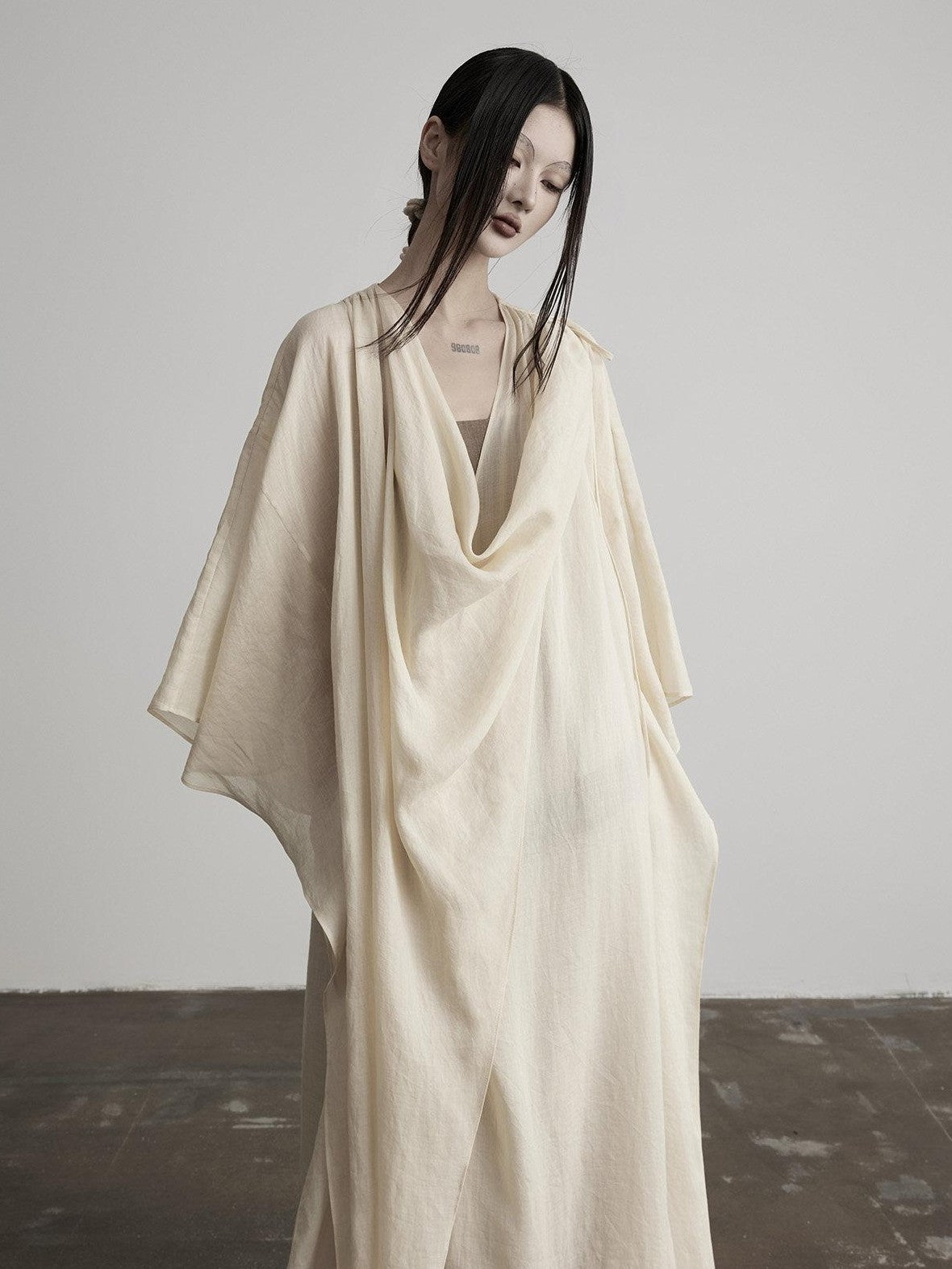 INDULGE Apricot Wrap Drape Hood 3d Tailoring Women&