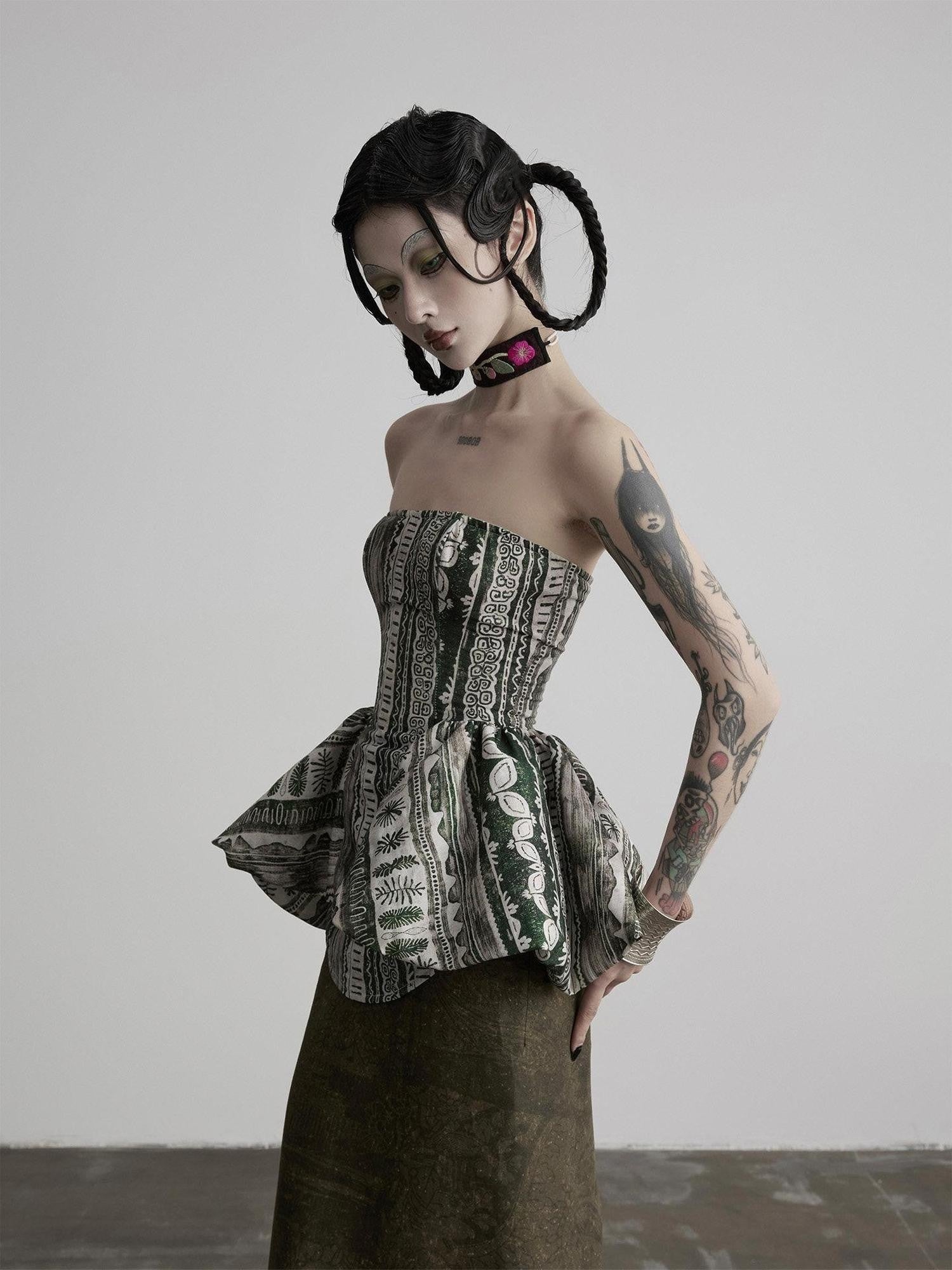INDULGE Bronze Print Pleated Butterfly Women&