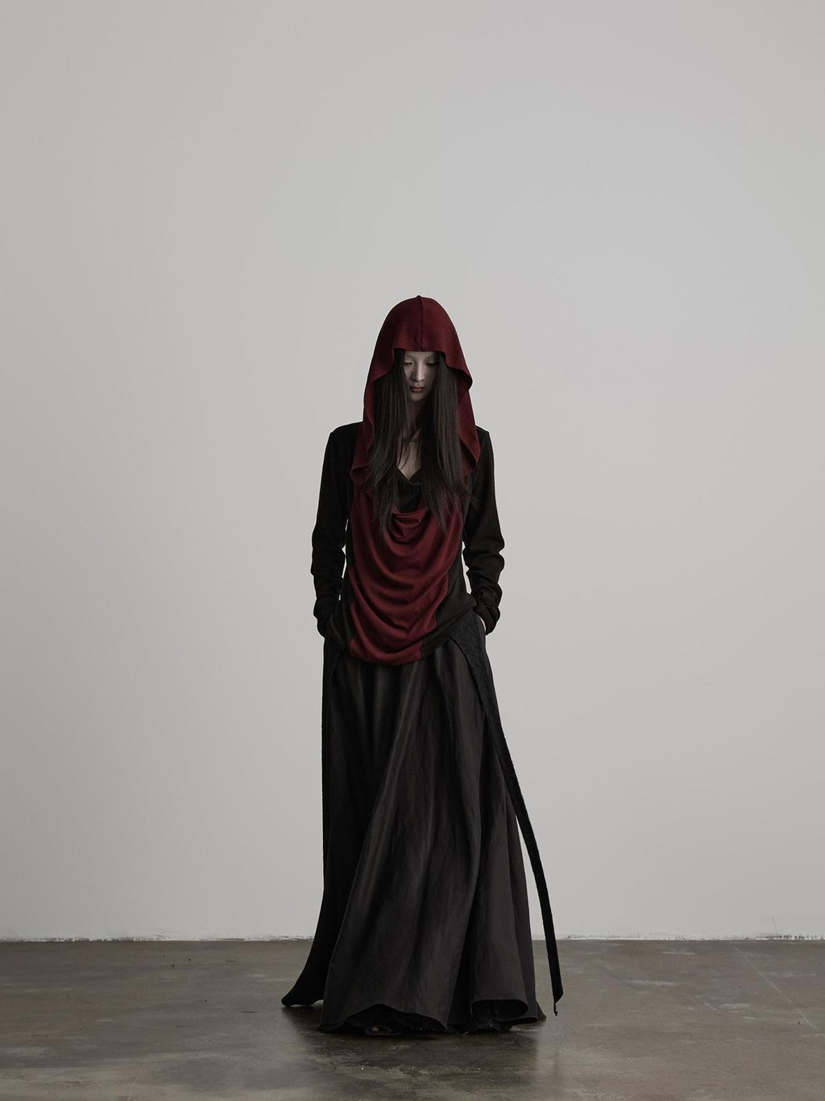 INDULGE Color Block Cowl Neck Hooded Women&