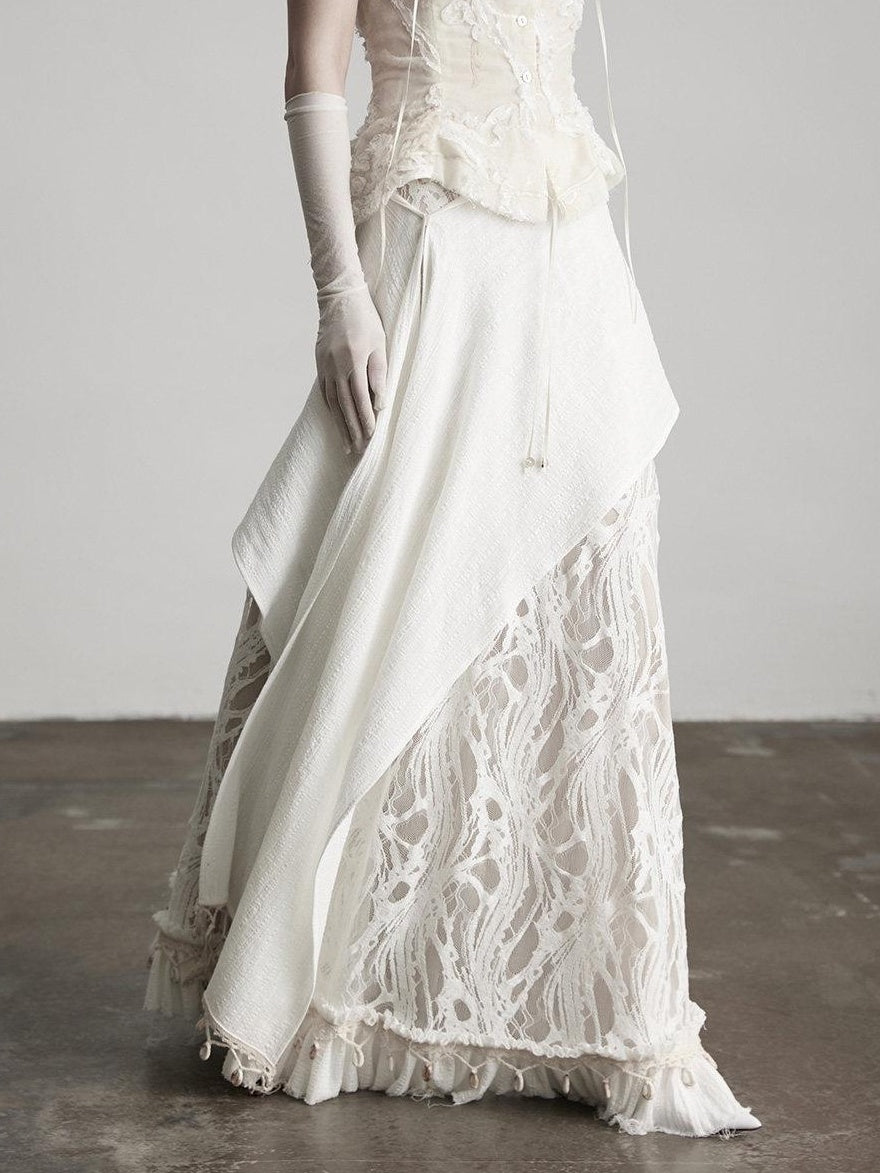 INDULGE Daily Washed Cotton Blend Aline Mid Waist Fairy Women White Casual Maxi Dresses
