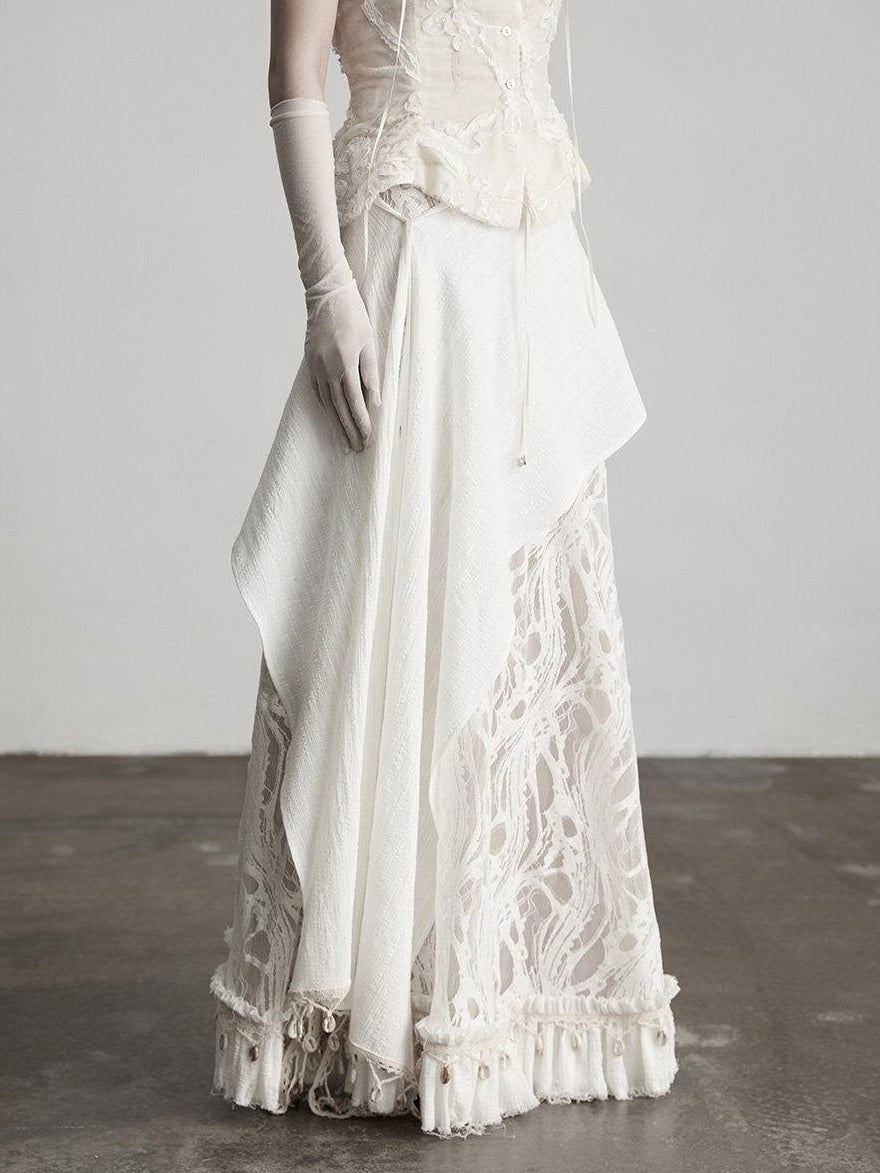 INDULGE Daily Washed Cotton Blend Aline Mid Waist Fairy Women White Casual Maxi Dresses
